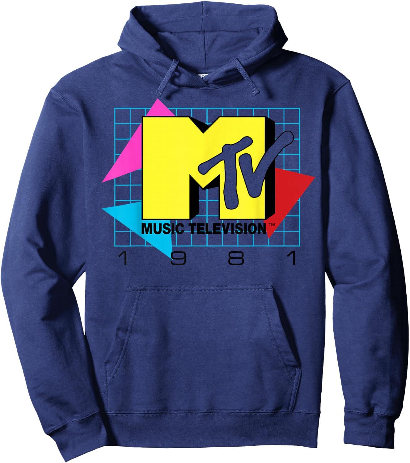 MTV Music Television 1981 Logo Small Hoodie - Hoodie | Navy