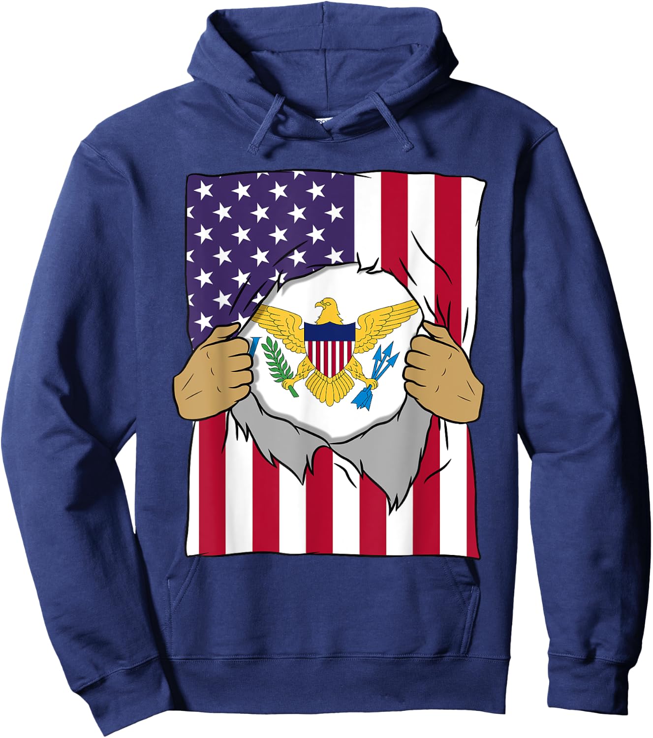 US Virgin Islands Flag Inside Me Home Islander American Gift Hoodie - Hoodie | Navy