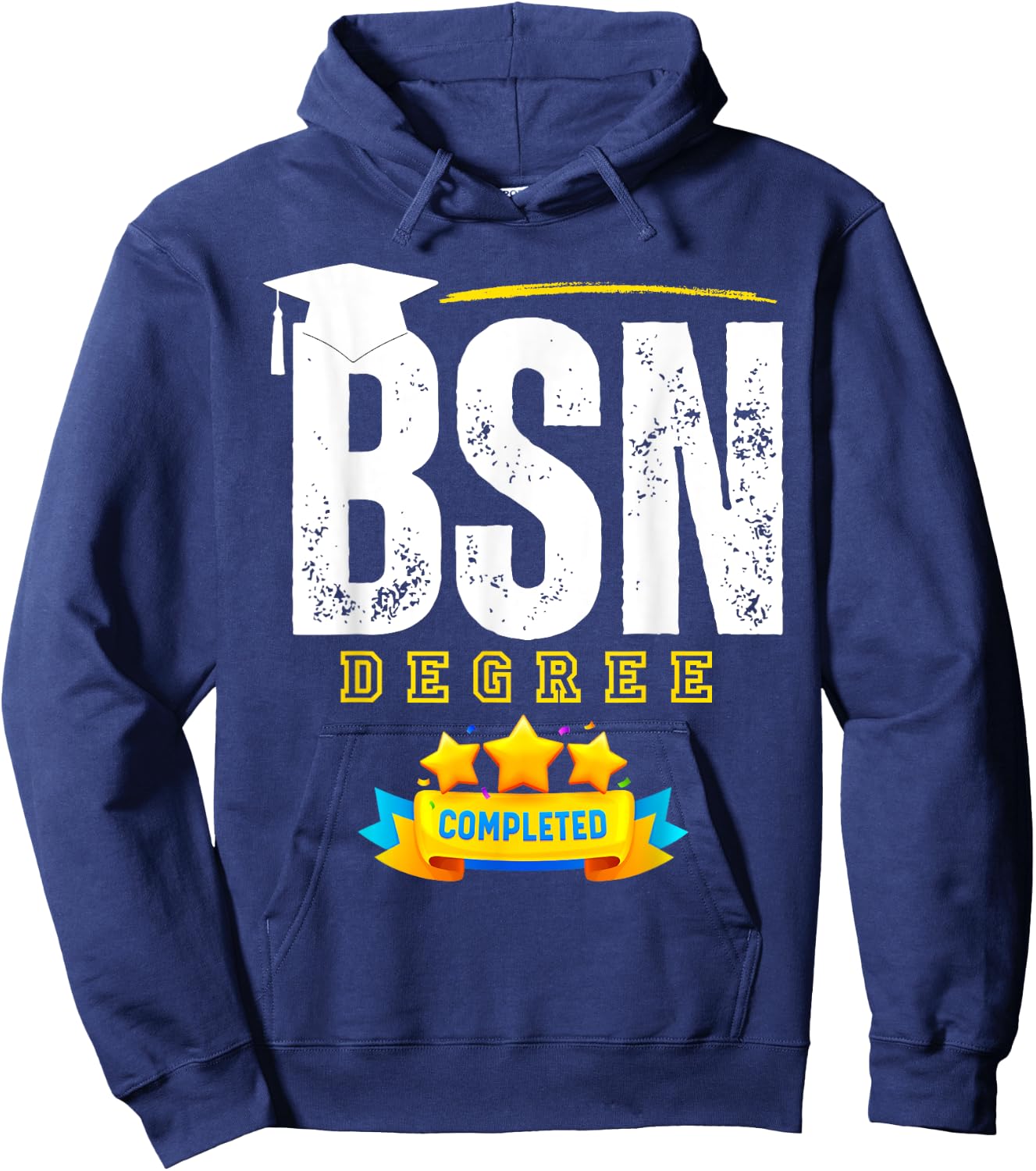 Funny BSN Nurse Graduation BSN Degree Completed Hoodie - Hoodie | Navy