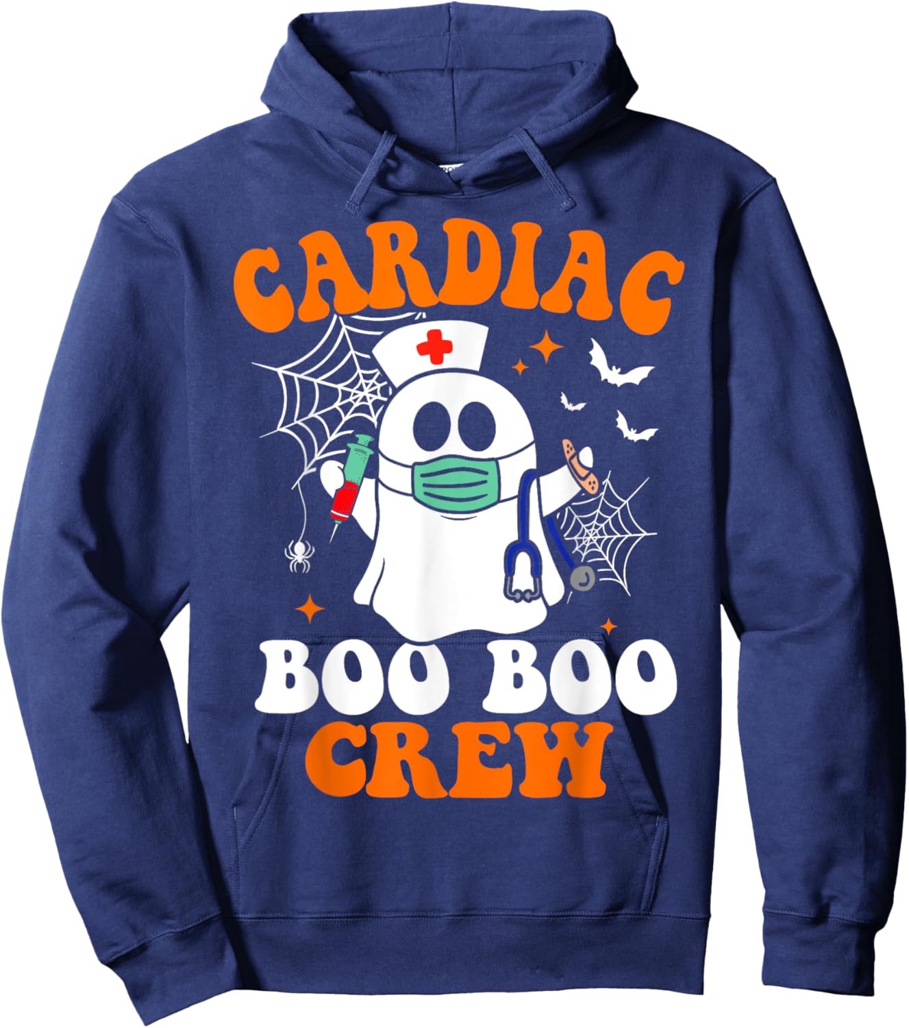 Cardiac Boo Crew Cardiology Nurse Halloween Hoodie - Hoodie | Navy