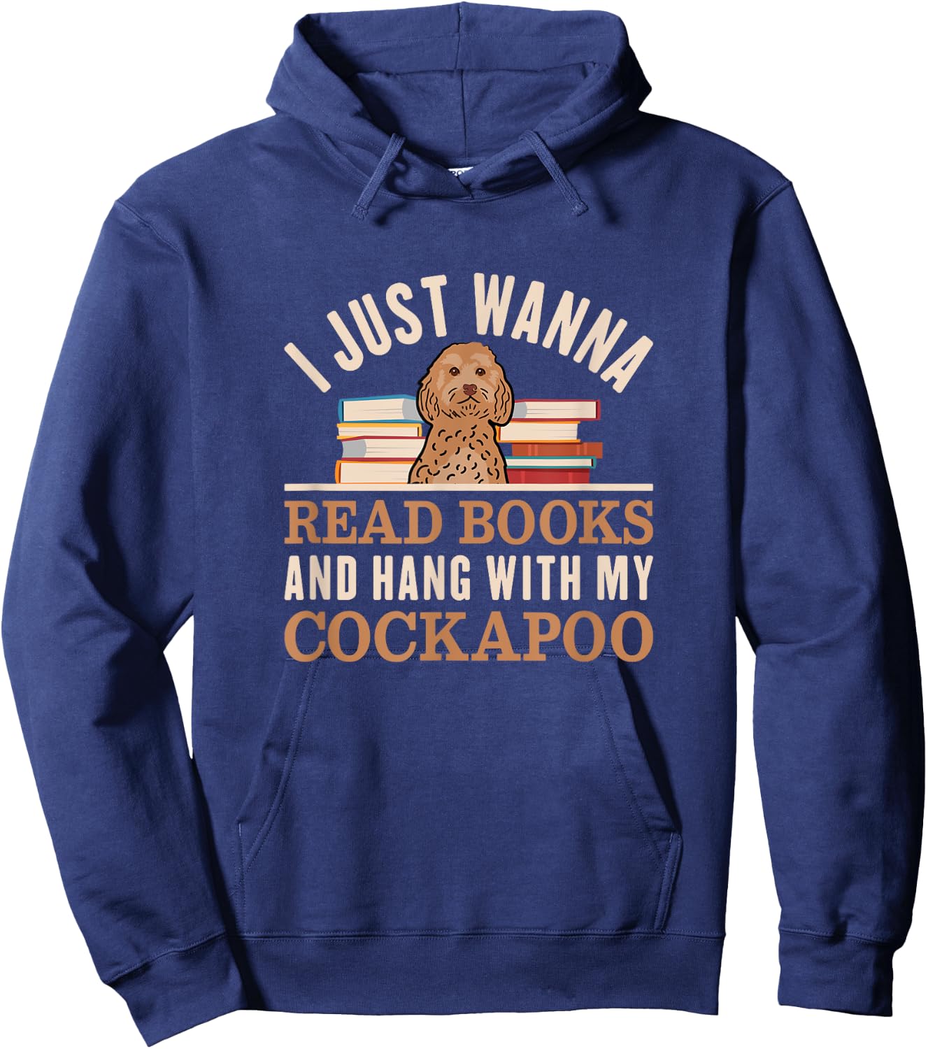 Cockapoo Dog Lover and Book Reader Women Girls Kids Hoodie - Hoodie | Navy