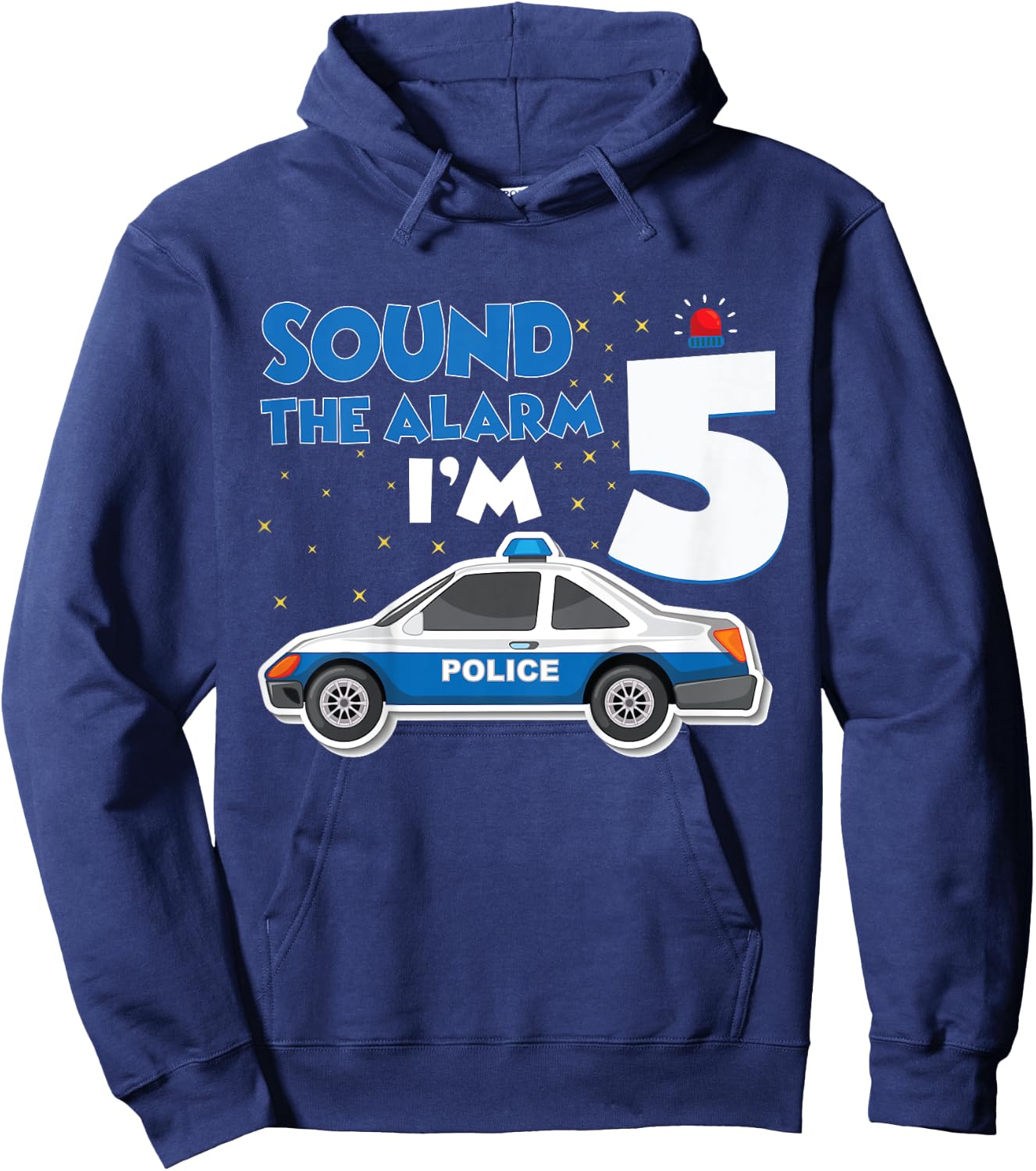 Kids Police Car 5th Birthday Boy 5 Cop Policeman Officer Five Hoodie - Hoodie | Navy