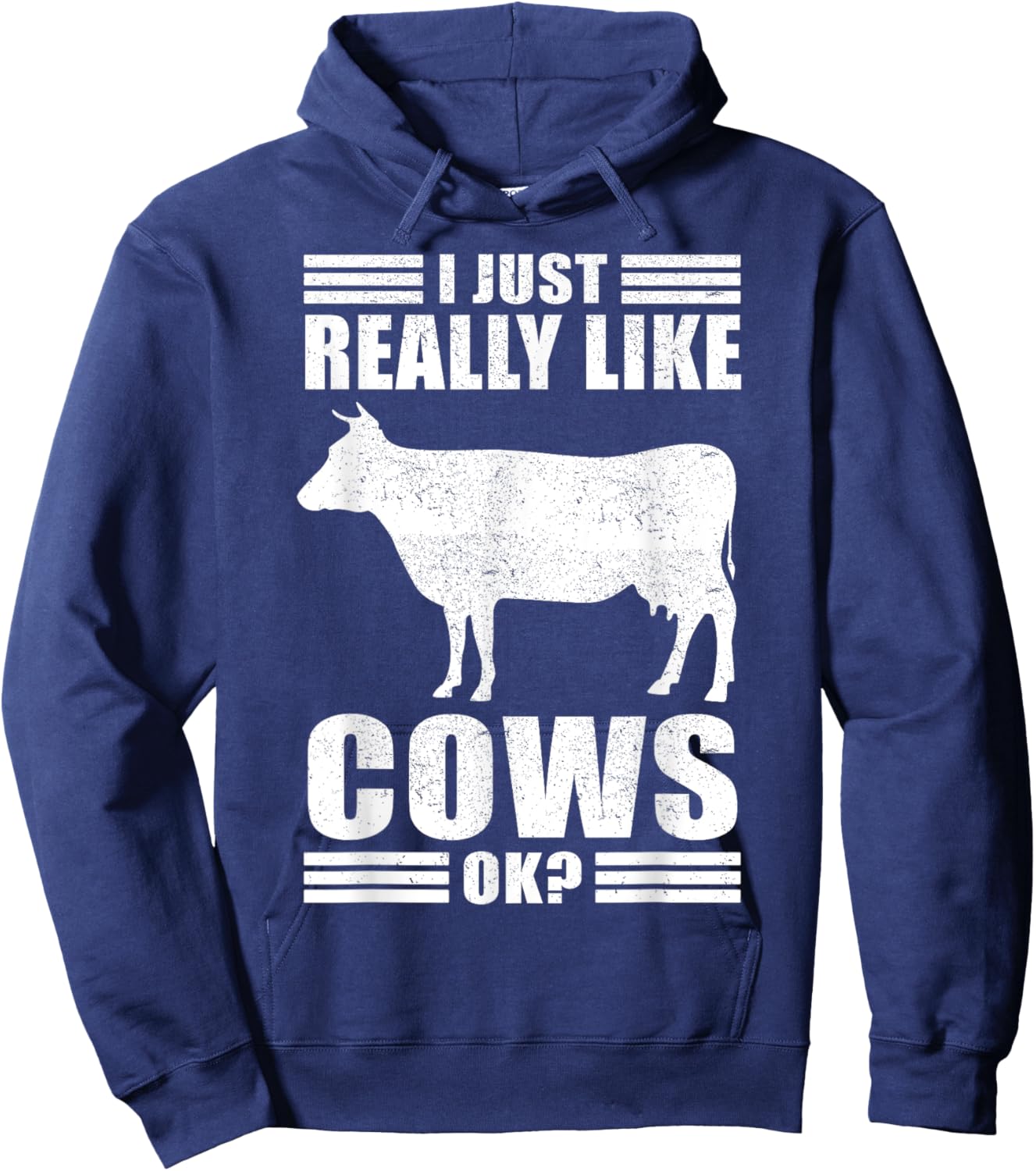 Funny Cow Design Women Boys Girls Farmer Cow Lover Hoodie - Hoodie | Navy