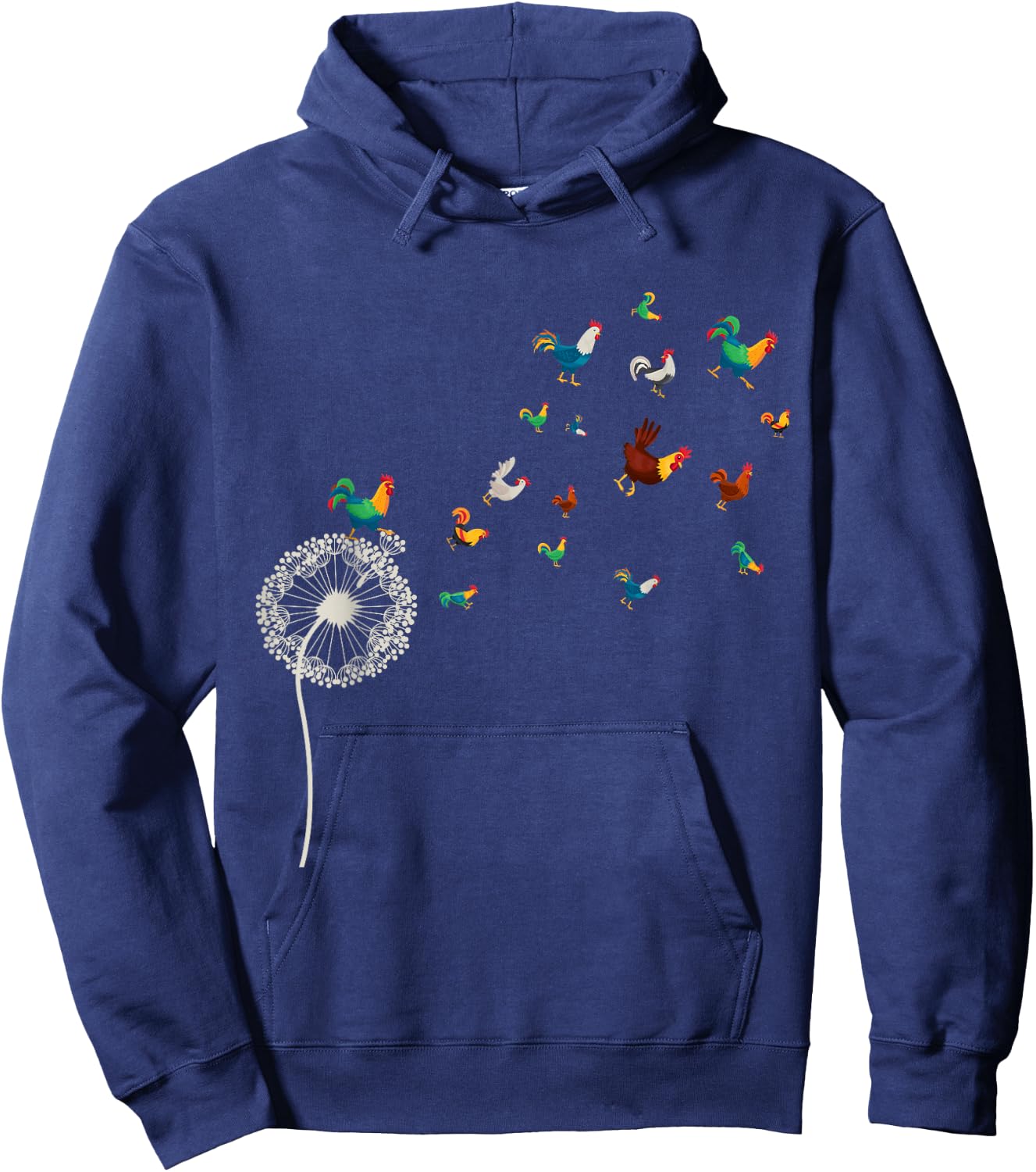 Farm Bird Animal Lover Farmer Gift Dandelion Chicken Hoodie - Hoodie | Navy