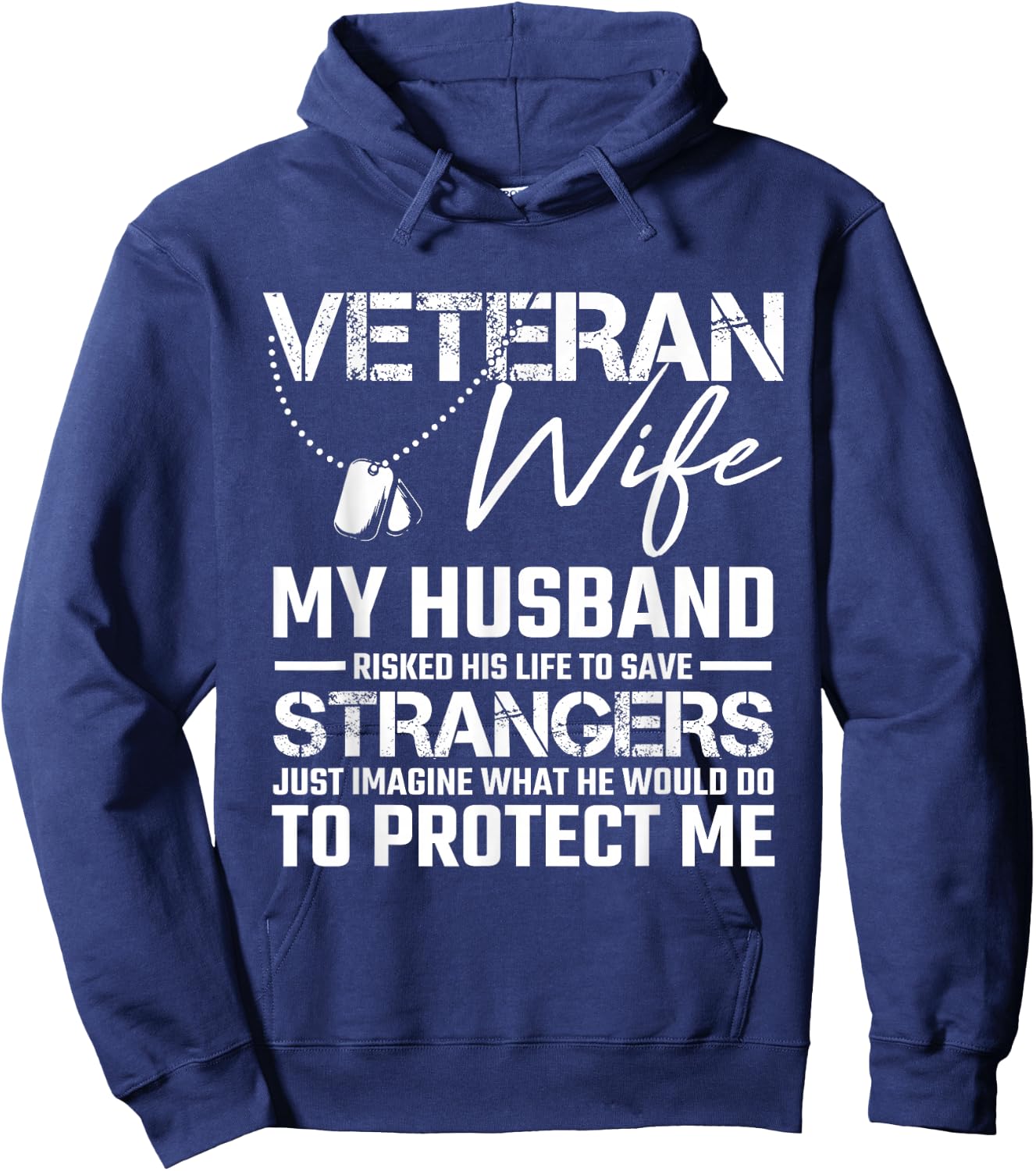 Veteran Wife Army Husband Soldier Saying Cool Military Gift Hoodie - Hoodie | Navy