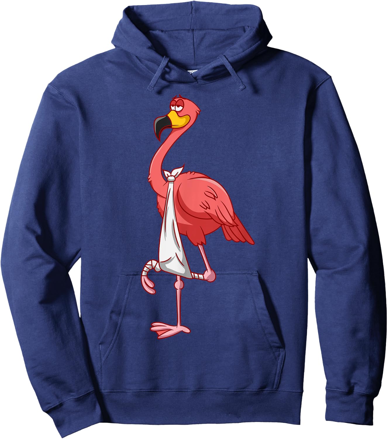 Cool Broken Leg Flamingo | Funny Fractured Shorebird Gift Hoodie - Hoodie | Navy
