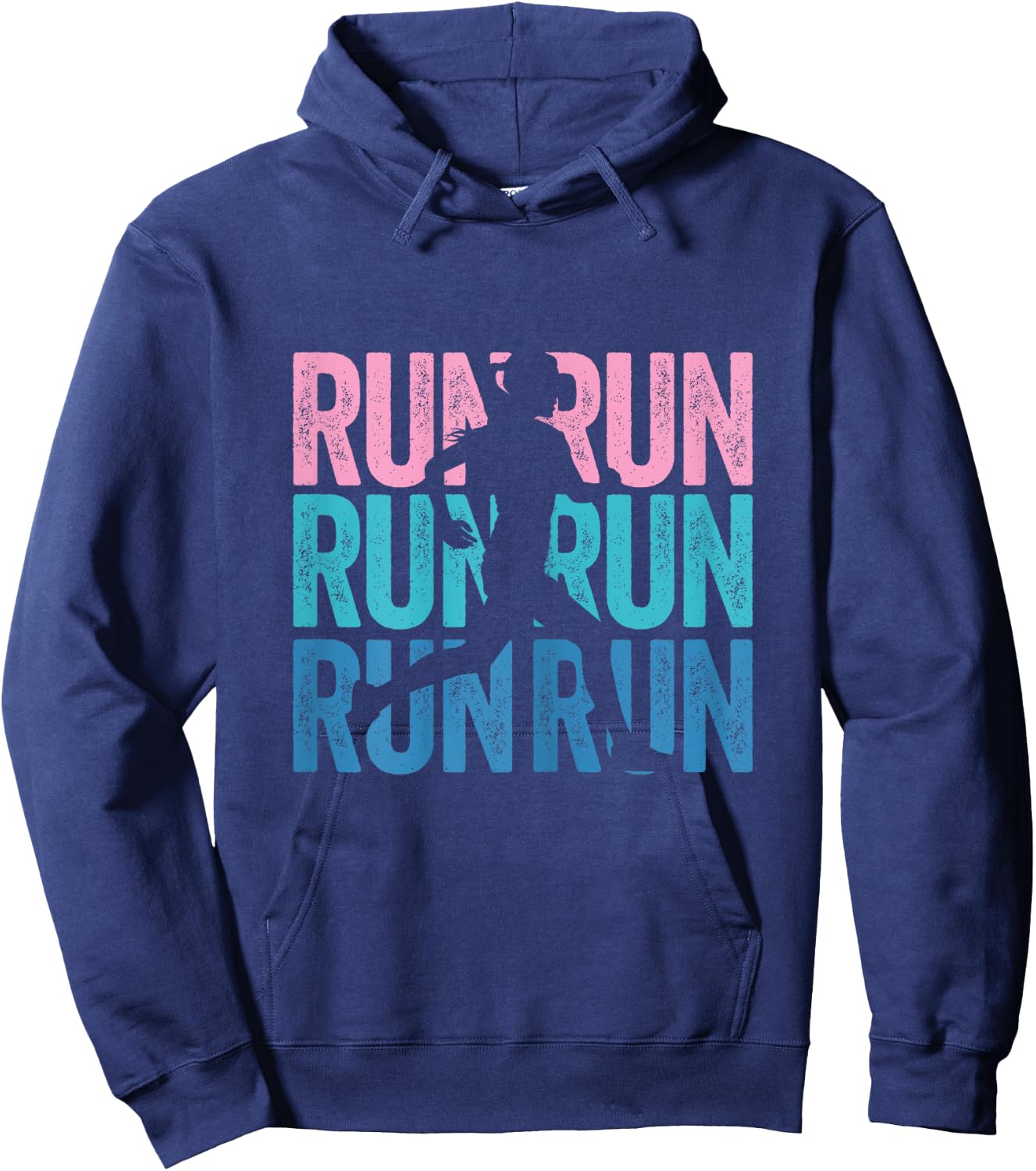 Retro RUN Runner Jogger Marathon Vintage for Girls Women Hoodie - Hoodie | Navy