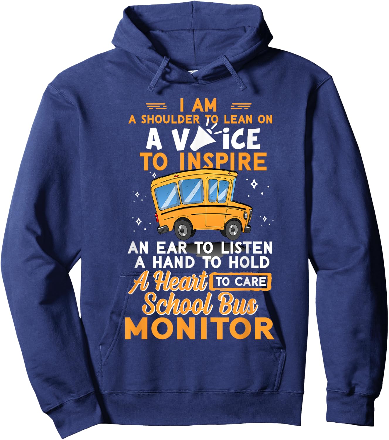 School Bus Monitor A Shoulder To Lean On A Voice To Inspire Hoodie - Hoodie | Navy