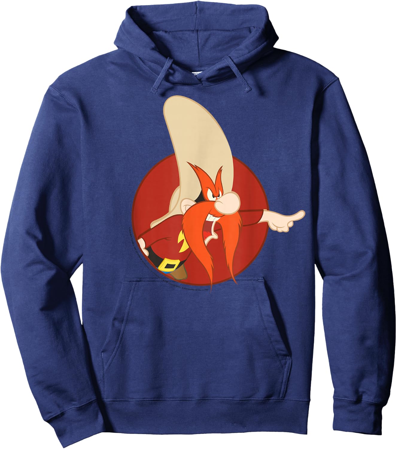 Looney Tunes Yosemite Sam Red Circle Portrait Hoodie - Hoodie | Navy