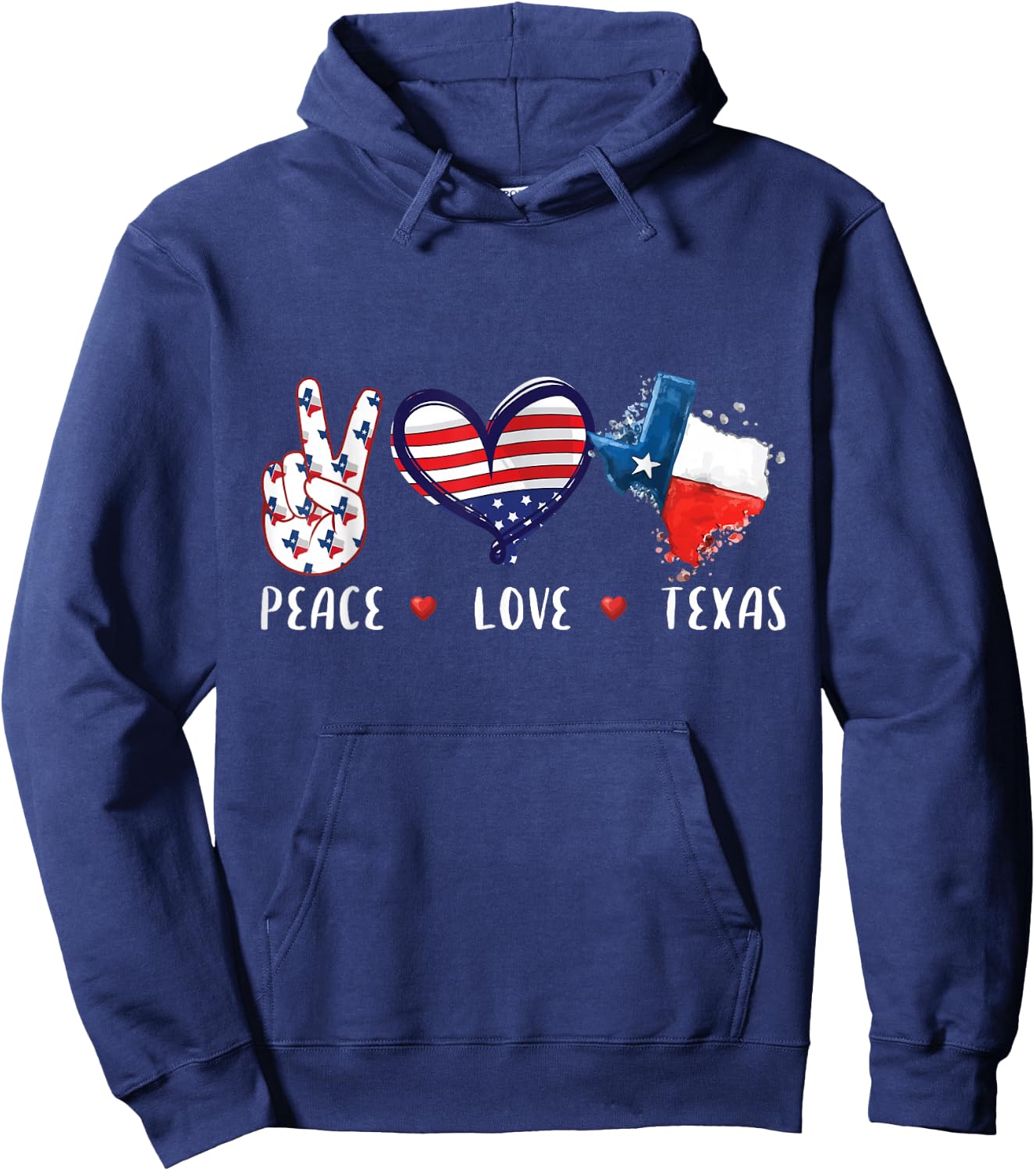 Peace Love Texas Flag Grown Souvenirs Women Kids Small Hoodie - Hoodie | Navy
