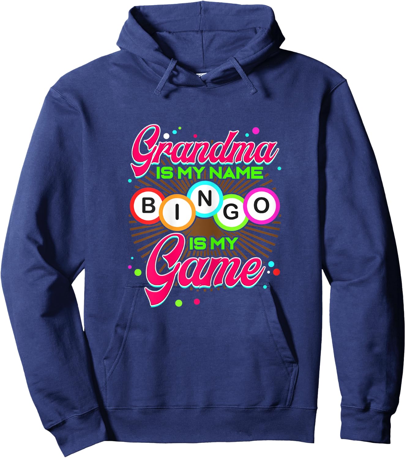 Grandma is my Name Bingo is my Game - Lucky Gambling Player Hoodie - Hoodie | Navy