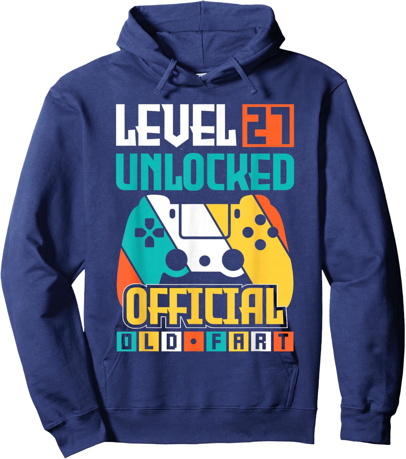 Unlocked Level 27 Birthday Boy Video Game Controller Hoodie - Hoodie | Navy