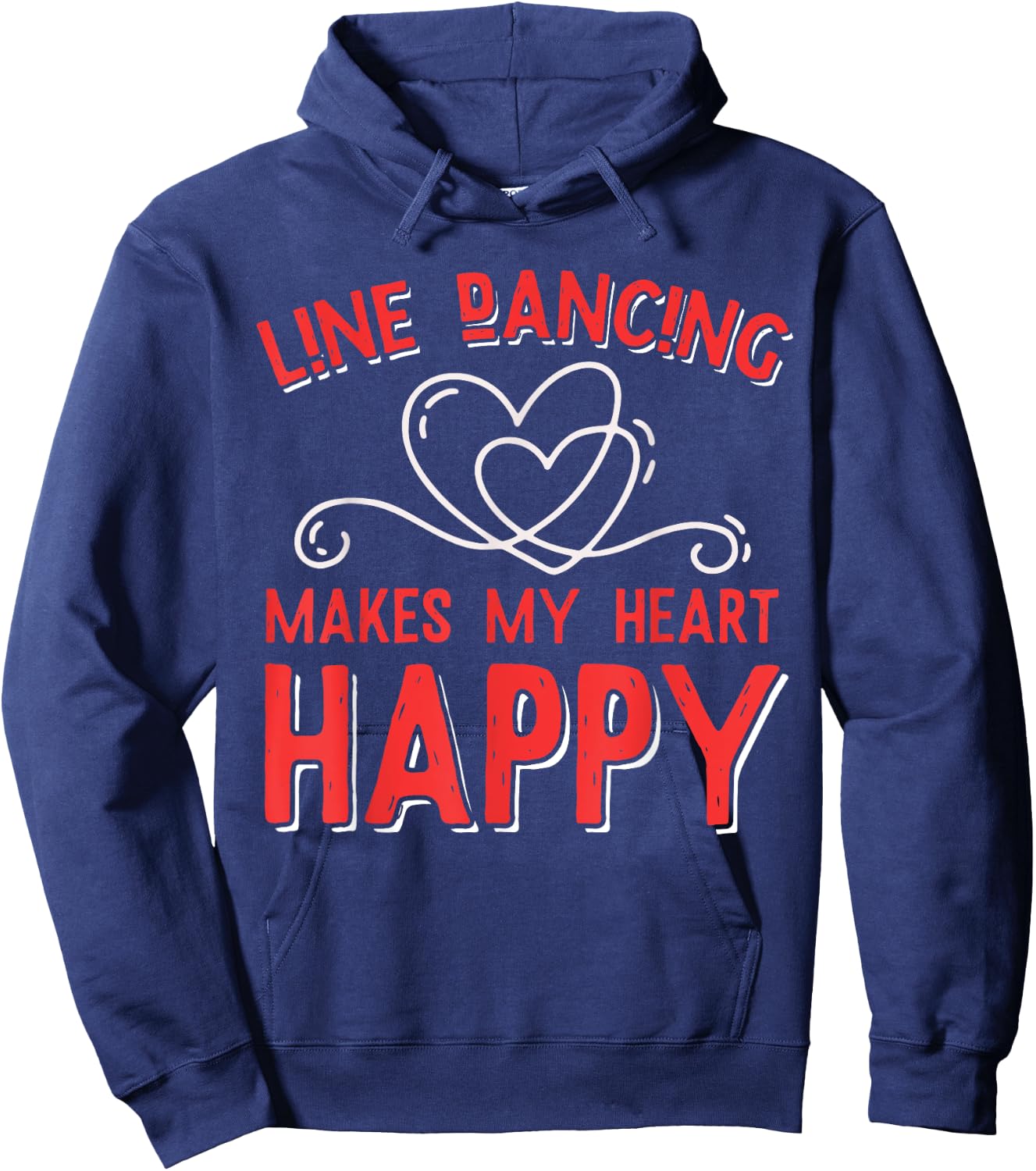 Line Dancing Makes My Heart Happy Line Dance Hoodie - Hoodie | Navy