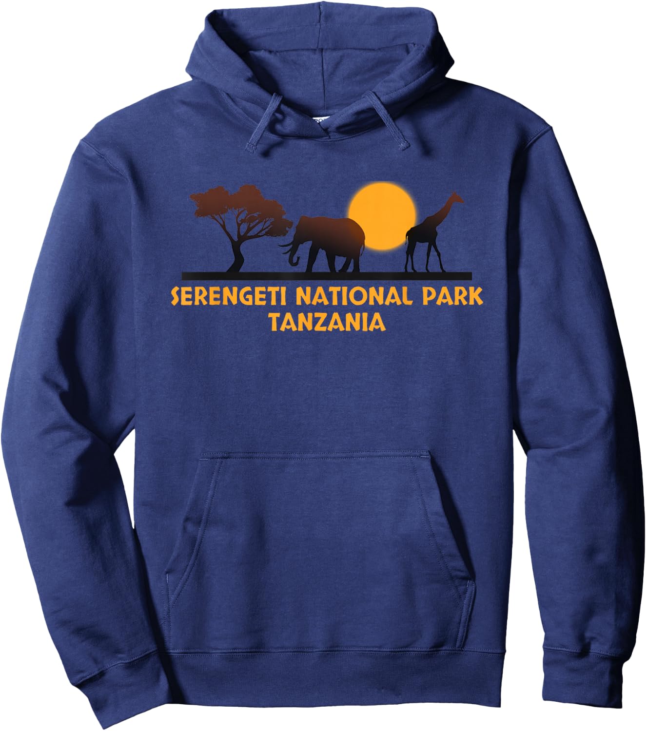 Serengeti National Park Tanzania , Grey, Small Hoodie - Hoodie | Navy
