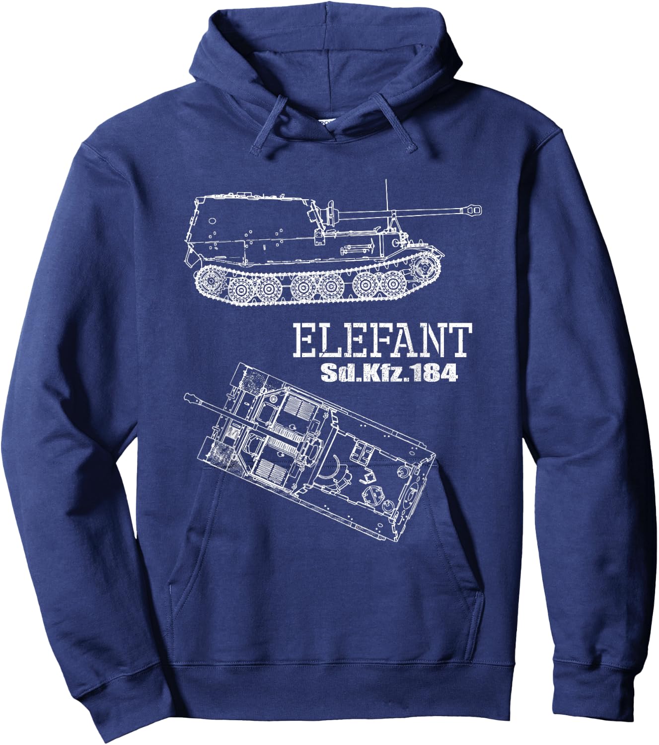 Elephant Ferdinand Panzerjäger Tiger German Wehrmacht WW 2 Hoodie - Hoodie | Navy