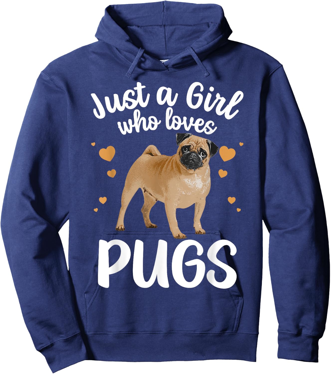 Cool Pug Art For Girls Women Kids Pug Dog Animal Puppy Lover Hoodie - Hoodie | Navy