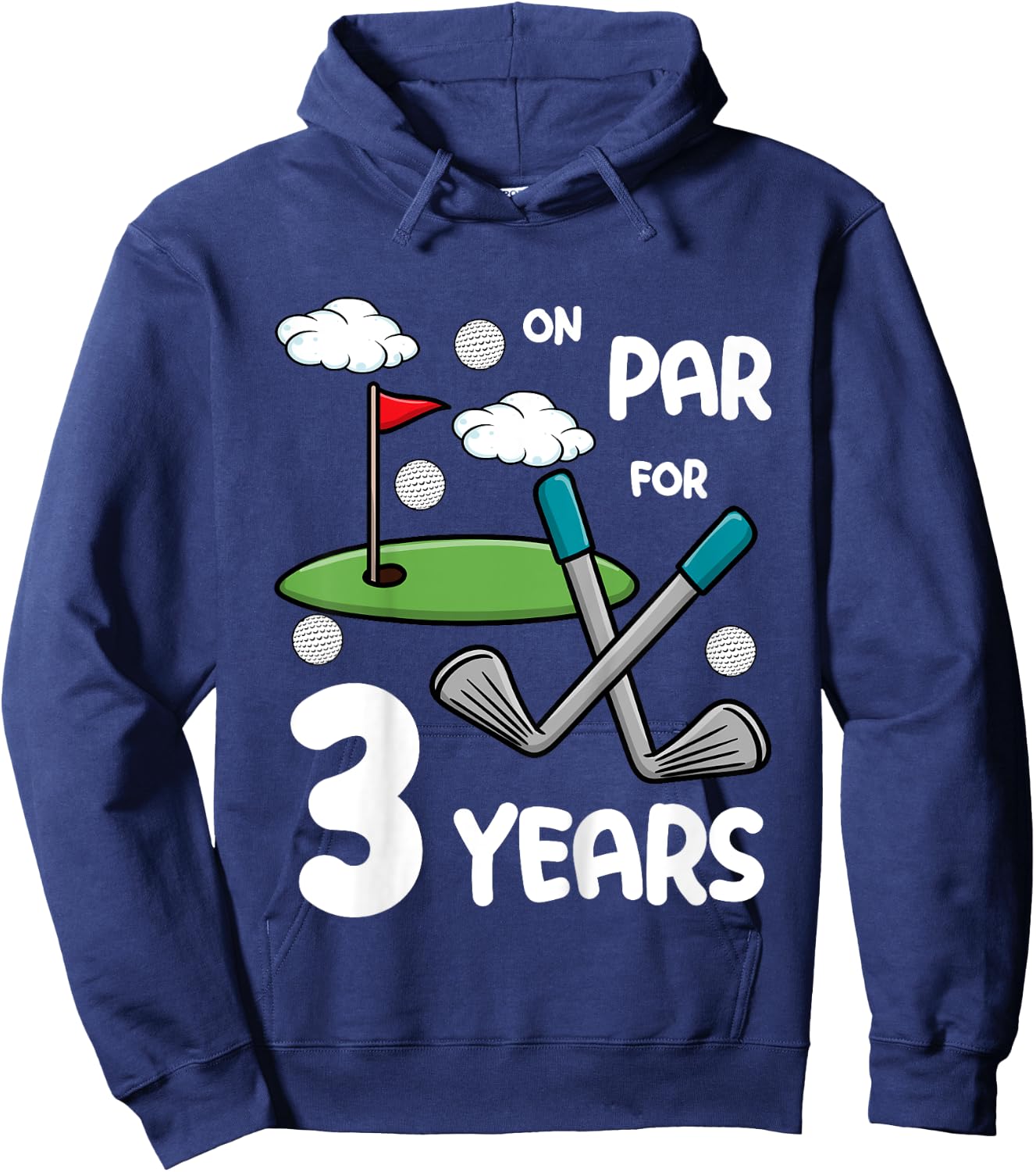 3rd Birthday Golf Funny Golfer 3 Year Old Boy Girl Hoodie - Hoodie | Navy