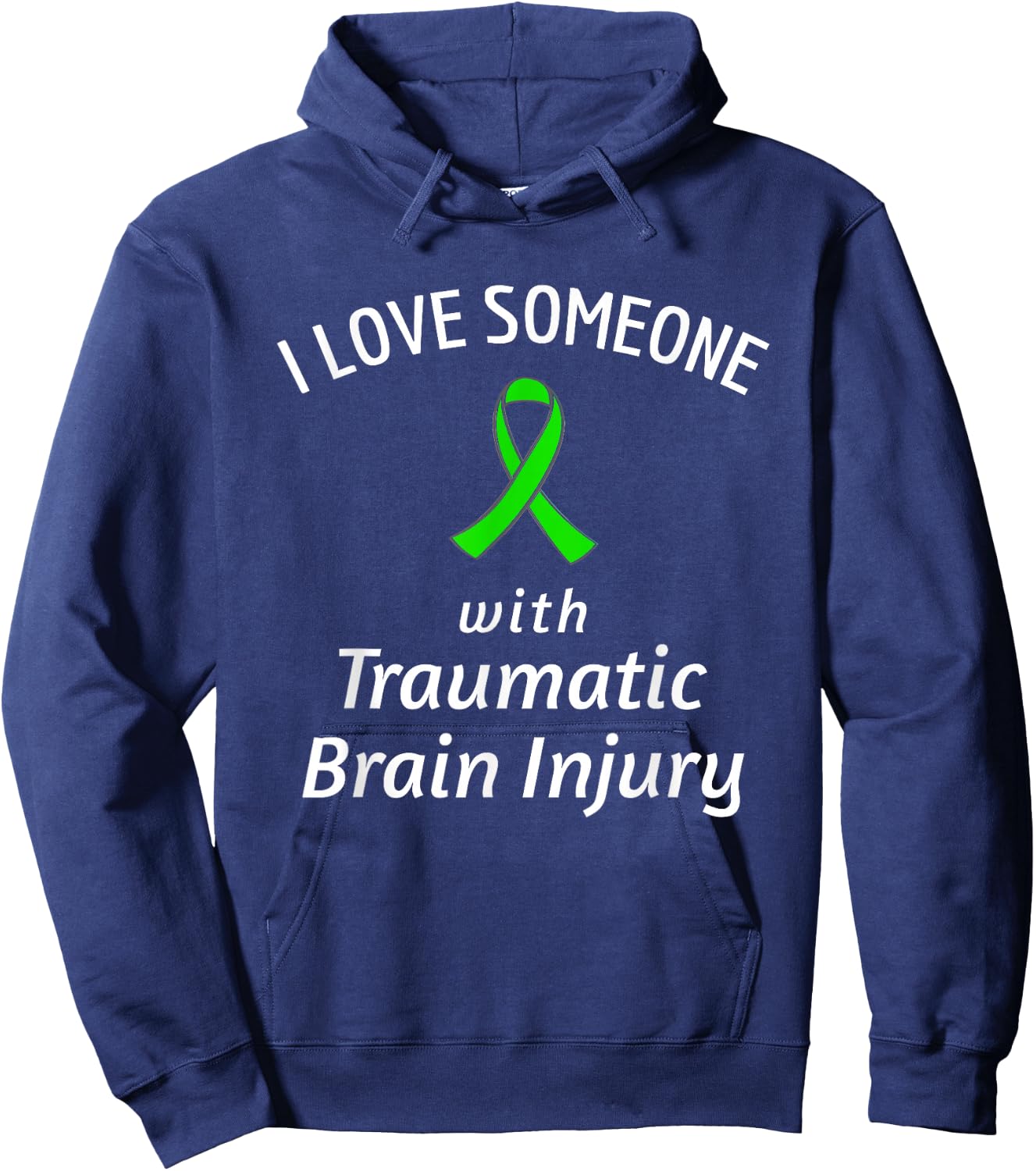 Brain Injury Raise Awareness Love Someone Traumatic Ribbon Hoodie - Hoodie | Navy