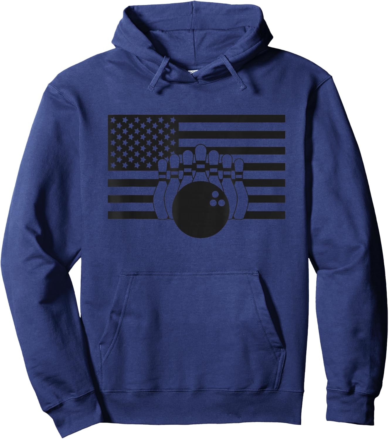 American Flag Bowling Apparel - Bowling Hoodie - Hoodie | Navy