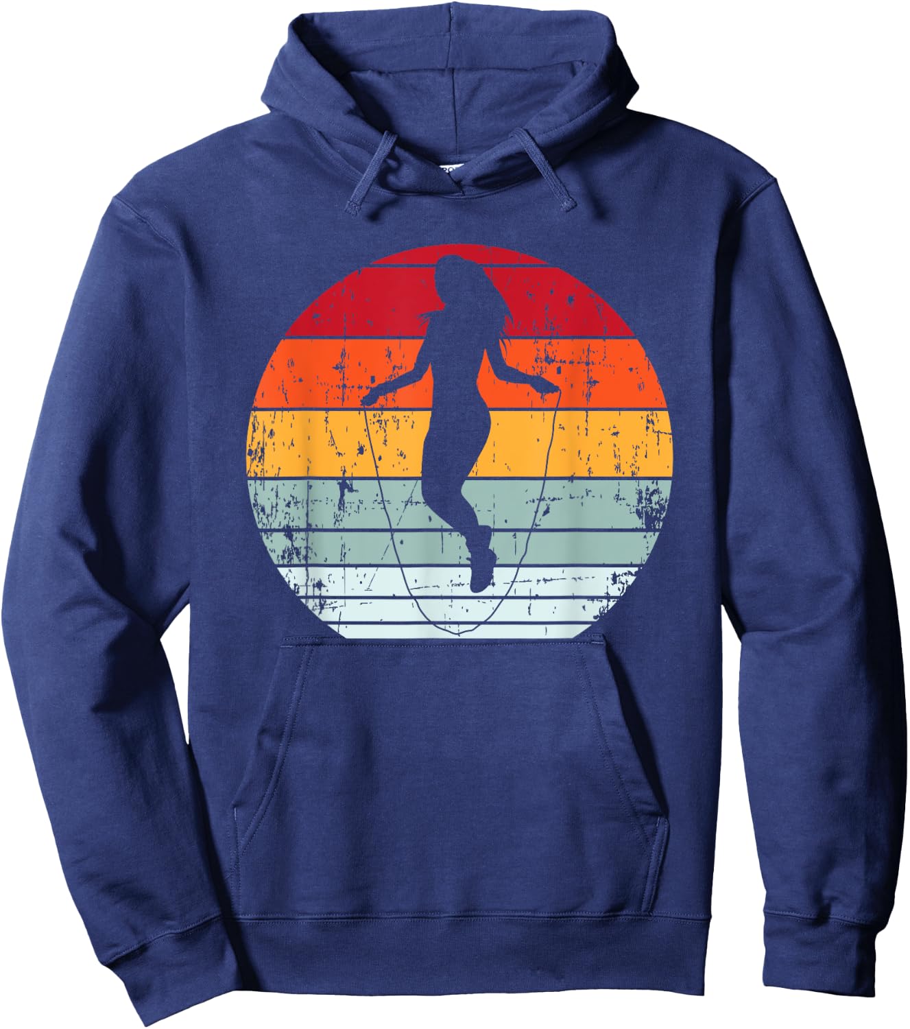 Vintage Jump Rope Skipping Funny Fitness Gift Women Hoodie - Hoodie | Navy
