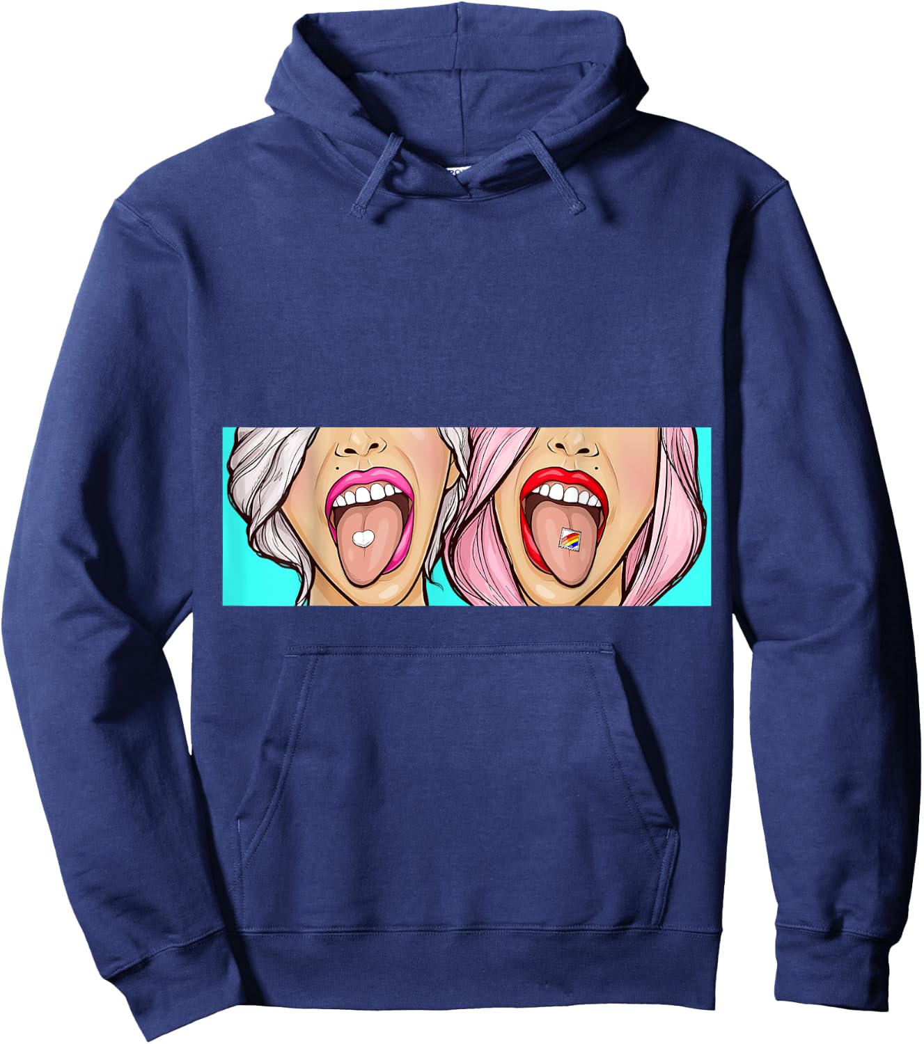 Trippy Girls Techno LSD Trip Rave MDMA Trance Festival DJ Hoodie - Hoodie | Navy