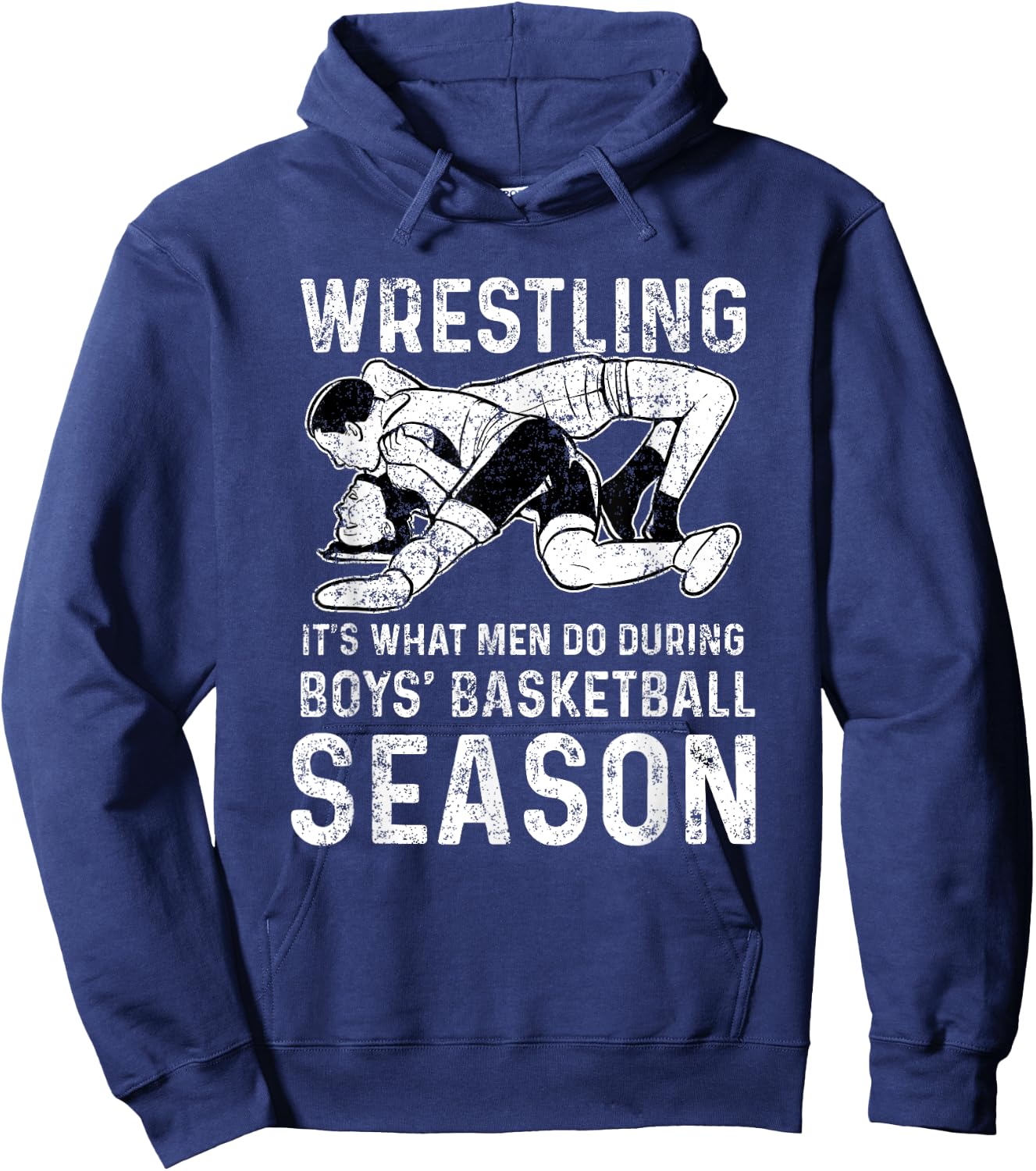 Wrestler Shop Men's Wrestling , Black, Small Hoodie - Hoodie | Navy