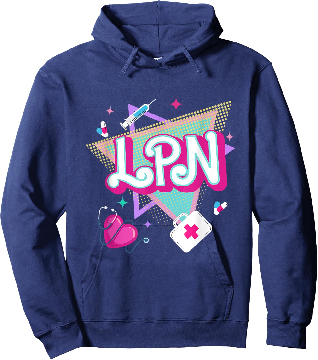Retro vintage LPN Licensed Practical Nurse men women Hoodie - Hoodie | Navy
