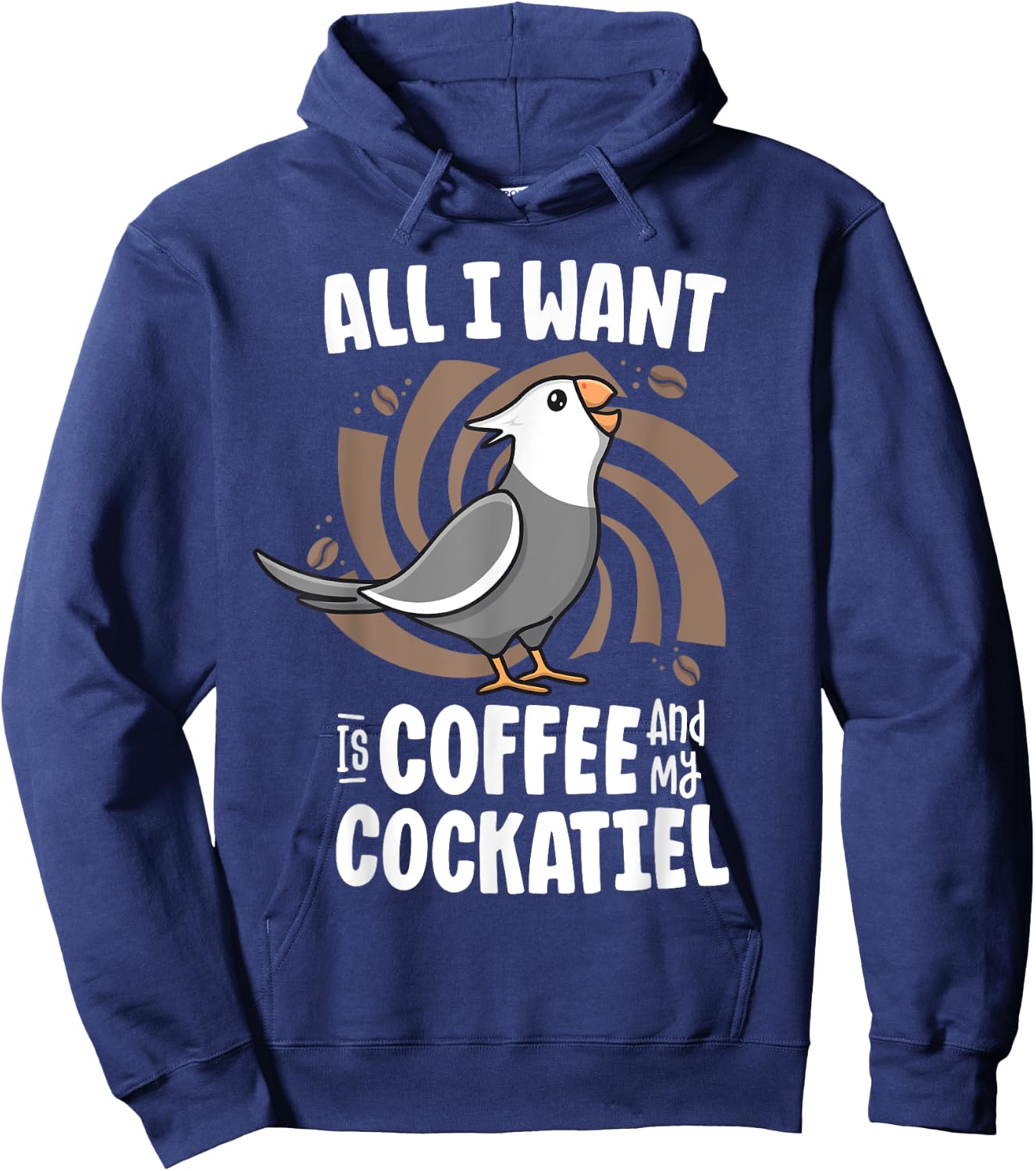 All I Want Is Coffee And My Cockatiel Women White Face Birb Hoodie - Hoodie | Navy