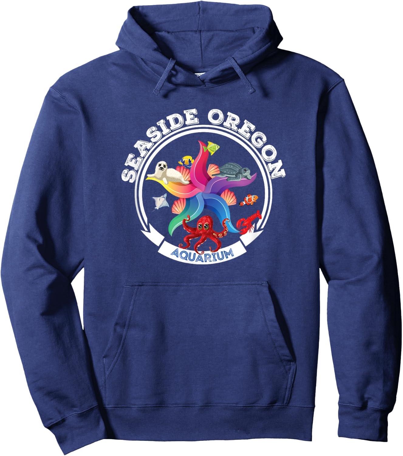 Seaside Oregon Aquarium Marine Life Sea Creatures Souvenir Hoodie - Hoodie | Navy