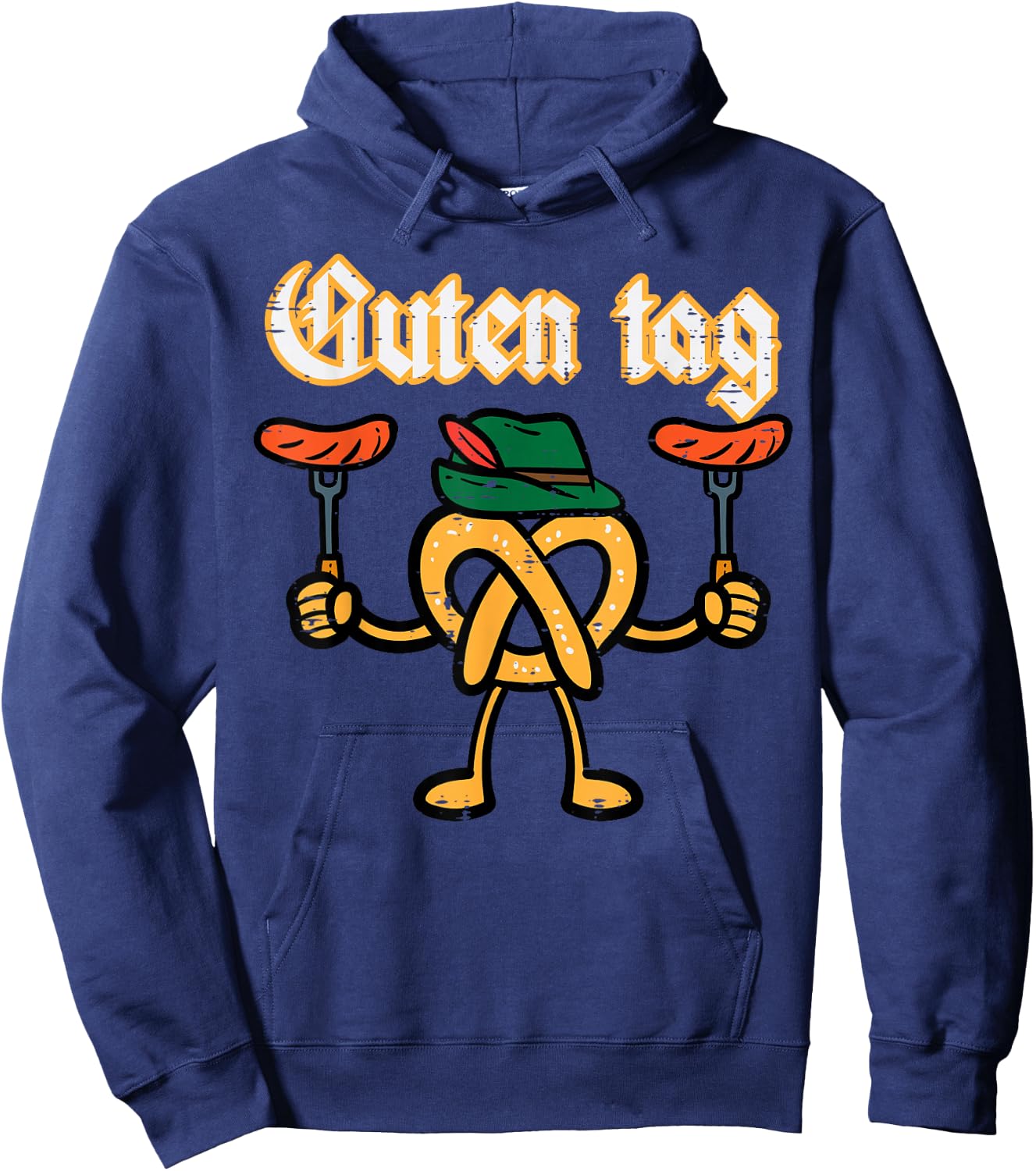 Oktoberfest Guten Tag Pretzel German Costume Kids Men Women Hoodie - Hoodie | Navy