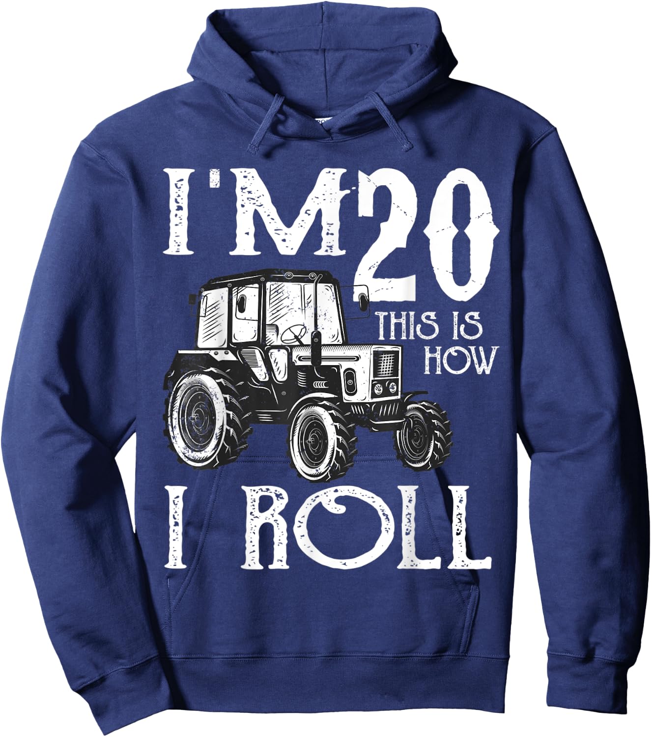 20th Birthday Tractor Farmer Rancher Funny 20 years old gift Hoodie - Hoodie | Navy