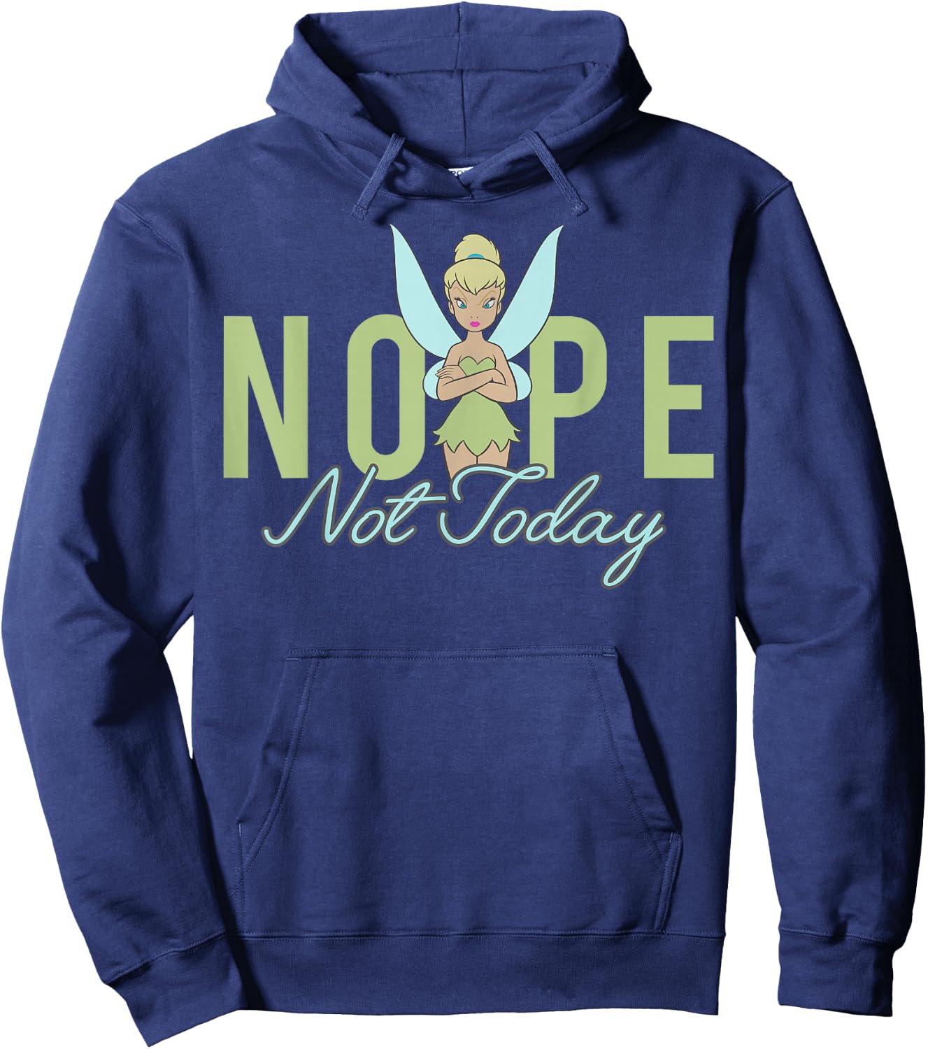 Disney Peter Pan Tinker Bell Nope Not Today Short Sleeve Hoodie - Hoodie | Navy