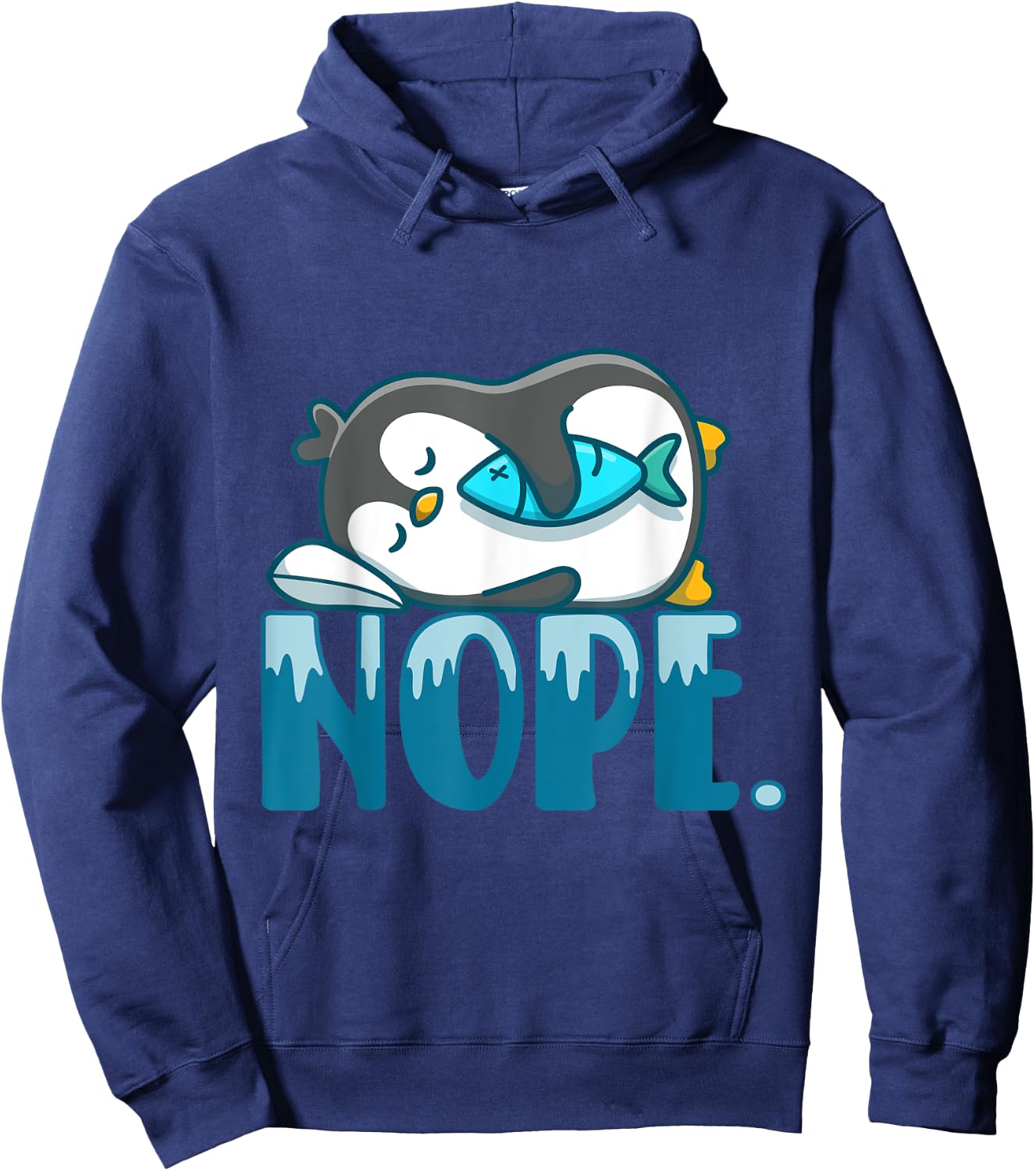 Nope Sleepyhead Sleepy Bedroom Penguins Flippers Penguin Hoodie - Hoodie | Navy