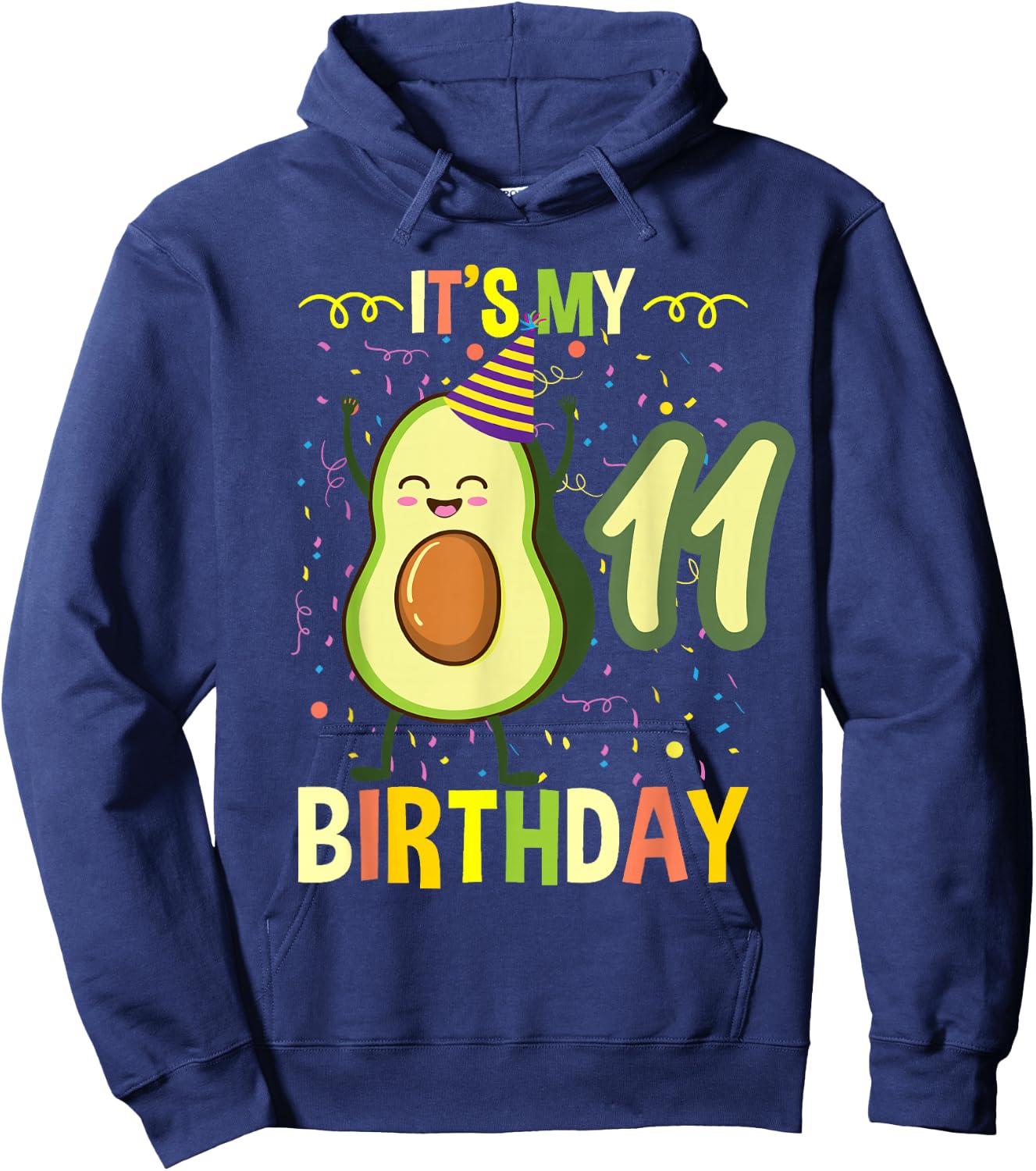 Its My 11th Birthday Avocado Hoodie - Hoodie | Navy