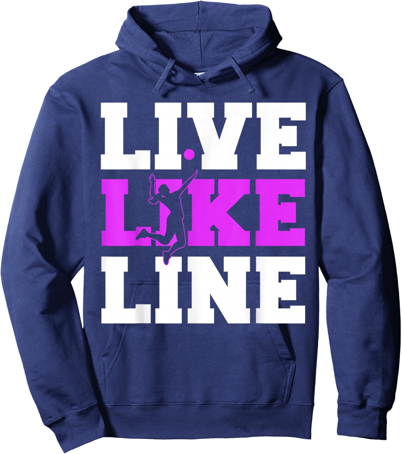 Live Like Line Volleyball gift, Volleyball gift, Sports gift Hoodie - Hoodie | Navy