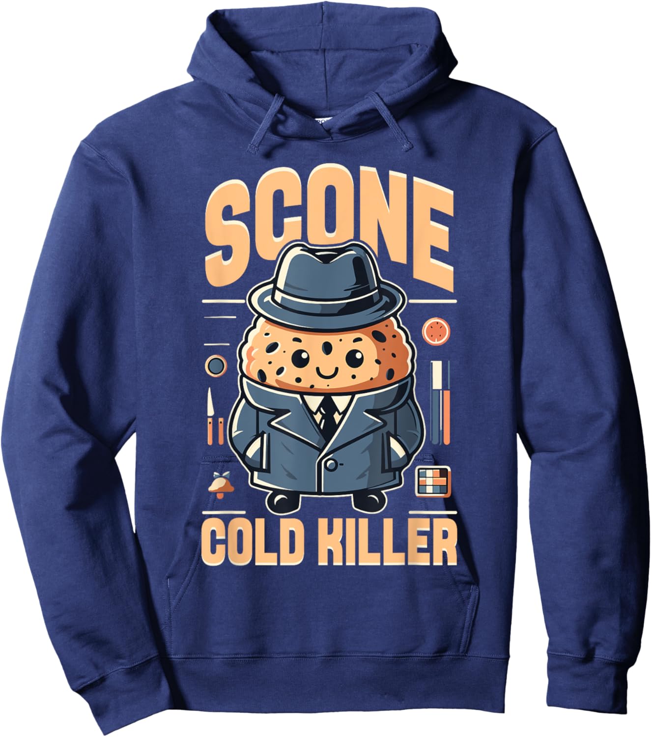 Scone Cold Killer Funny Baking Detective Hoodie - Hoodie | Navy