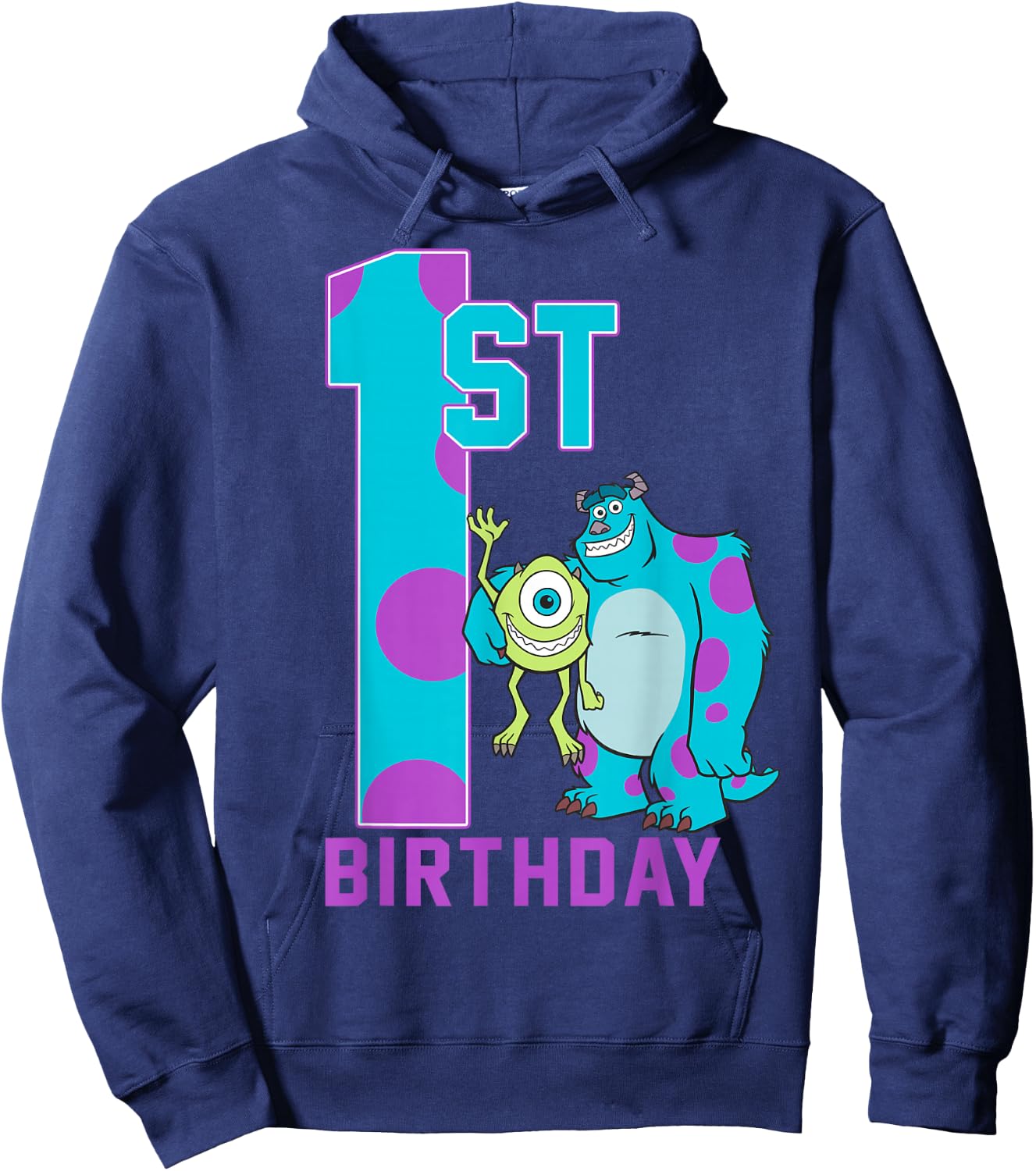 Disney Pixar Monsters Inc. Mike & Sully Happy 1st Birthday Hoodie - Hoodie | Navy