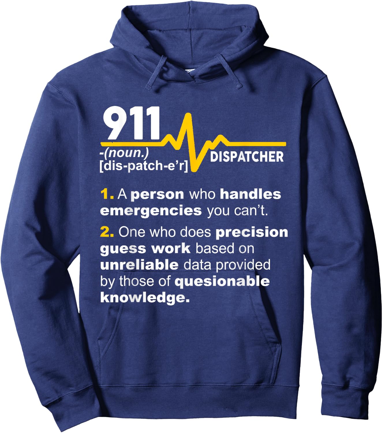 911 Dispatcher Definition Handles Emergencies Dispatch Hoodie - Hoodie | Navy