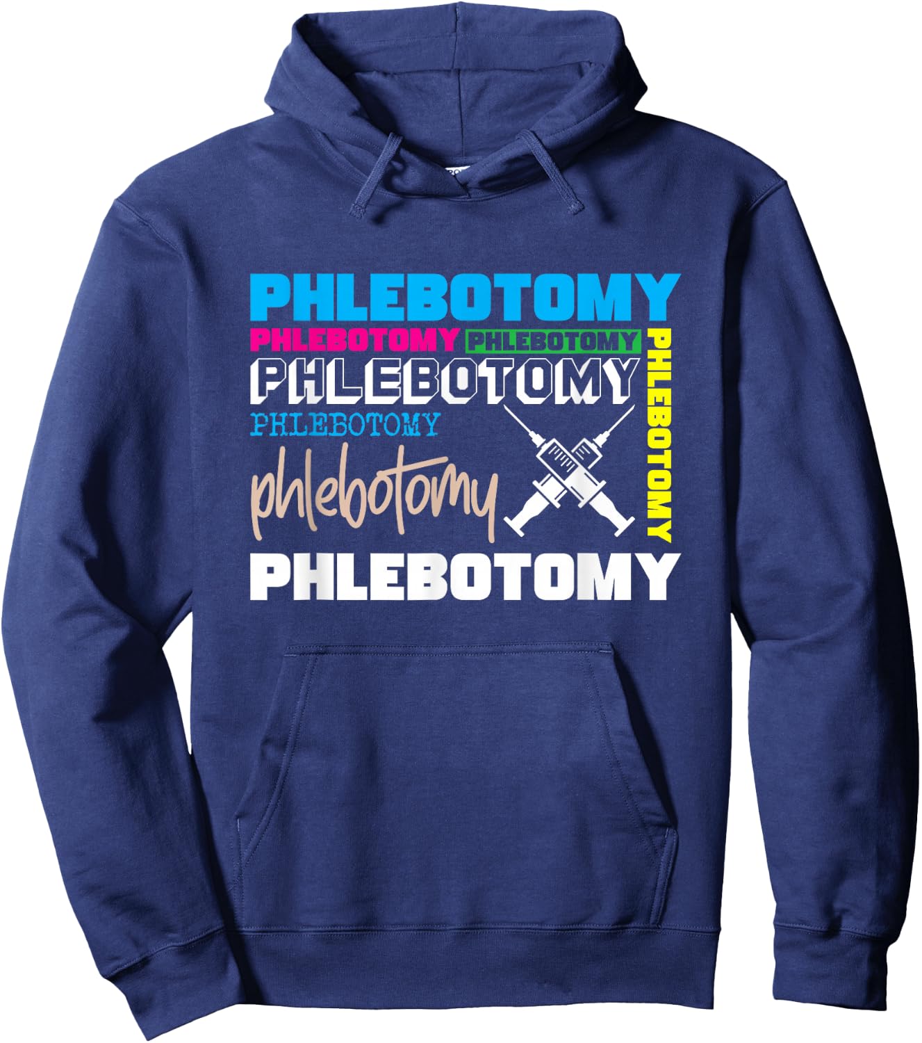 Phlebotomy Phlebologist Doctor Specialist Doctor Syringe Gift Hoodie - Hoodie | Navy