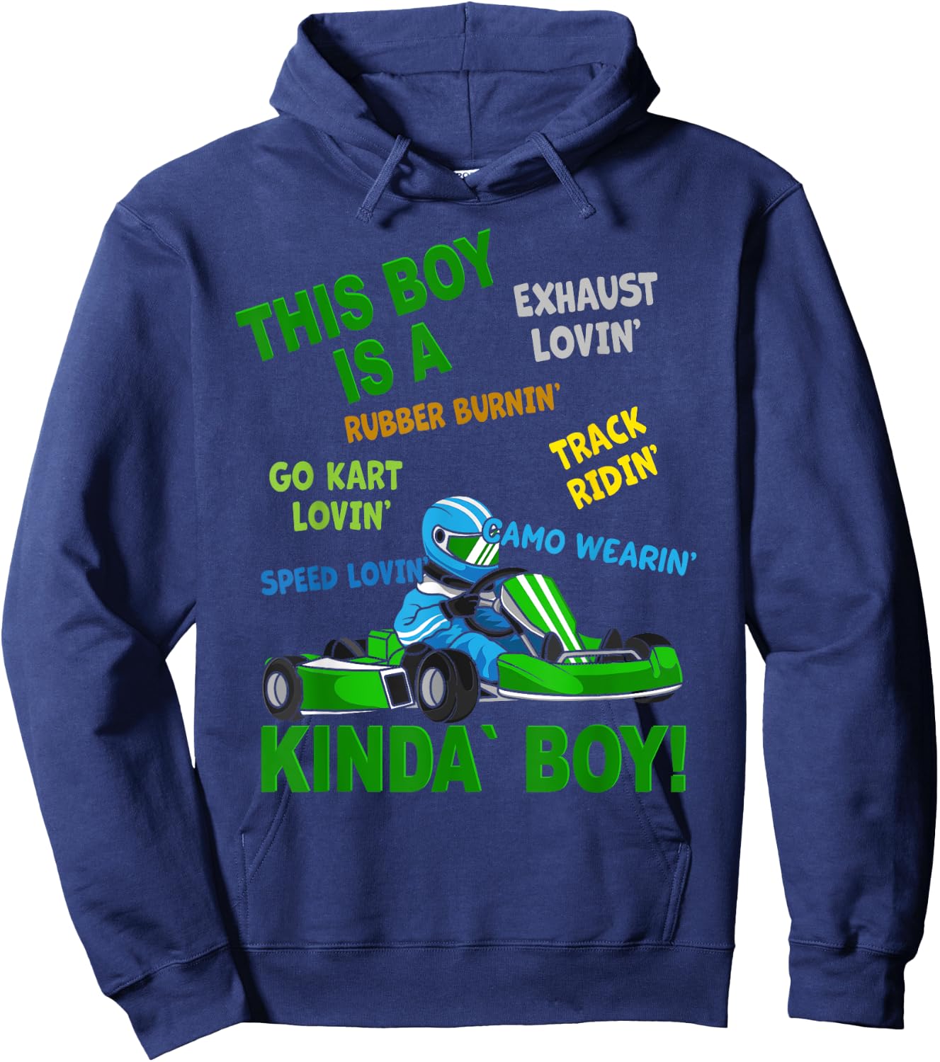 Go-Kart Boy - Go-Kart Track - Racing Kart Driving Hoodie - Hoodie | Navy