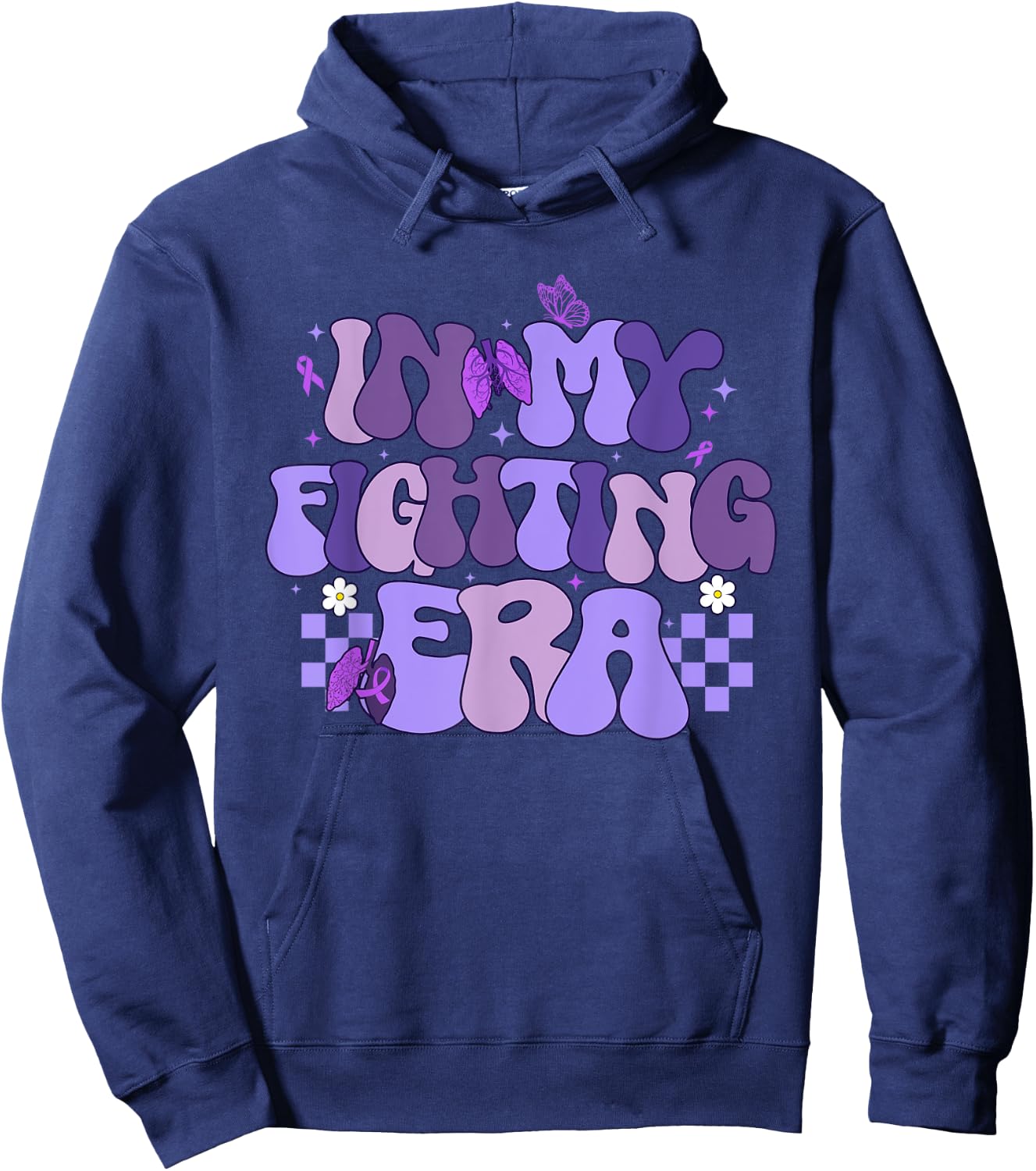 In My Fighting Era Cystic Fibrosis Awareness Month Hoodie - Hoodie | Navy