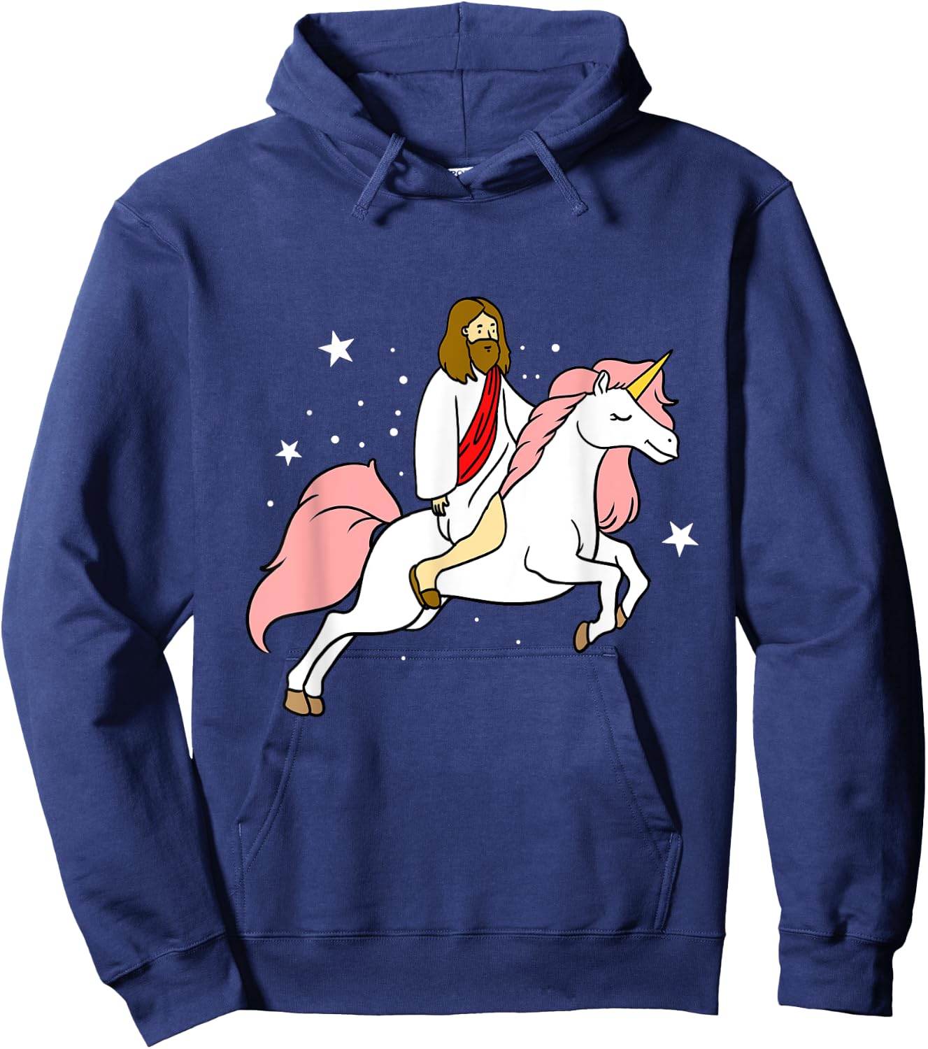 Jesus Riding Unicorn Hoodie - Hoodie | Navy