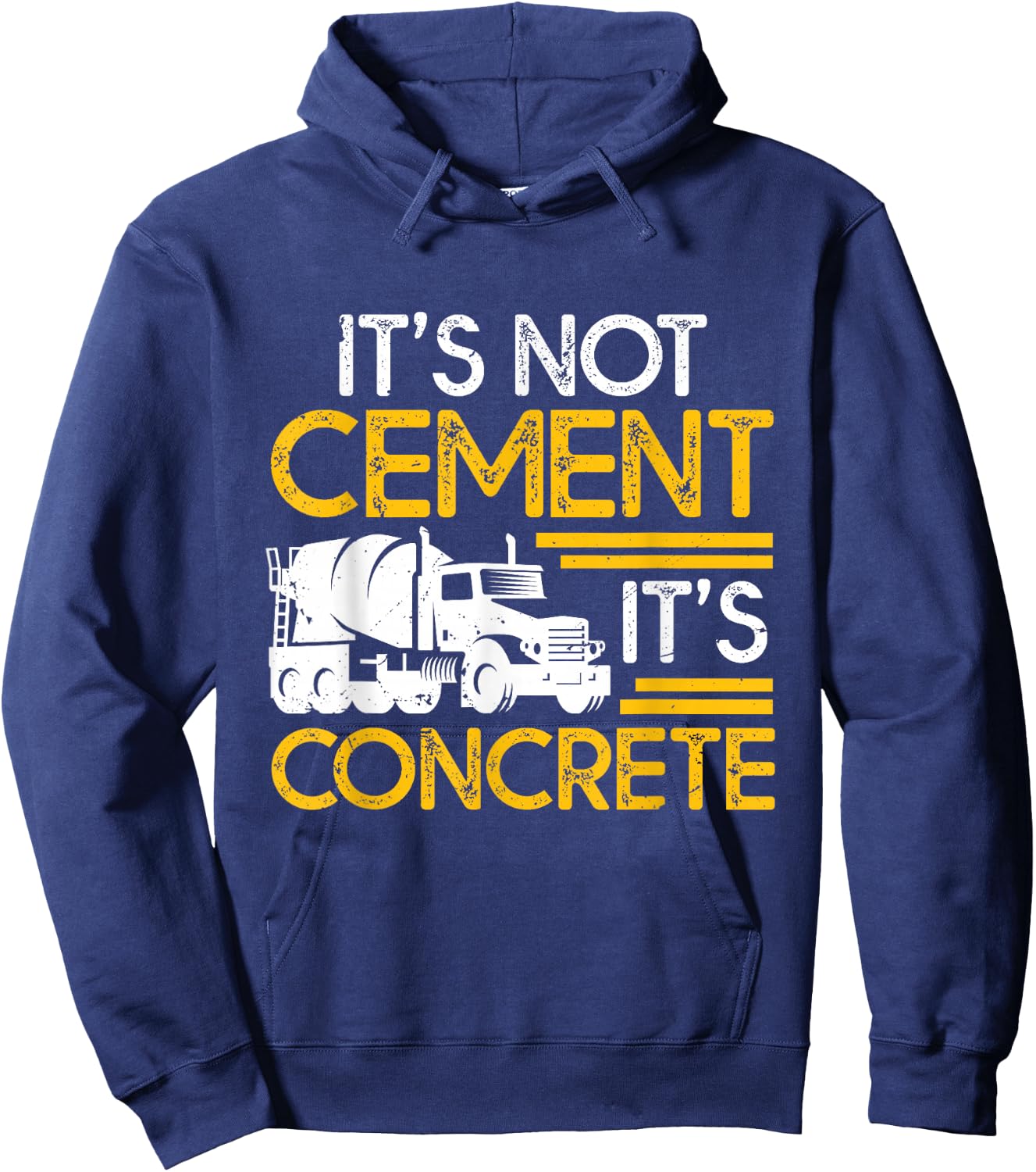 SHIRTSIDE Concrete Men's & Women's Black Concrete Pump Operator , Classic Fit, Short Sleeve, Small, Round Neck, Modern Concrete Design, All Seasons Hoodie - Hoodie | Navy