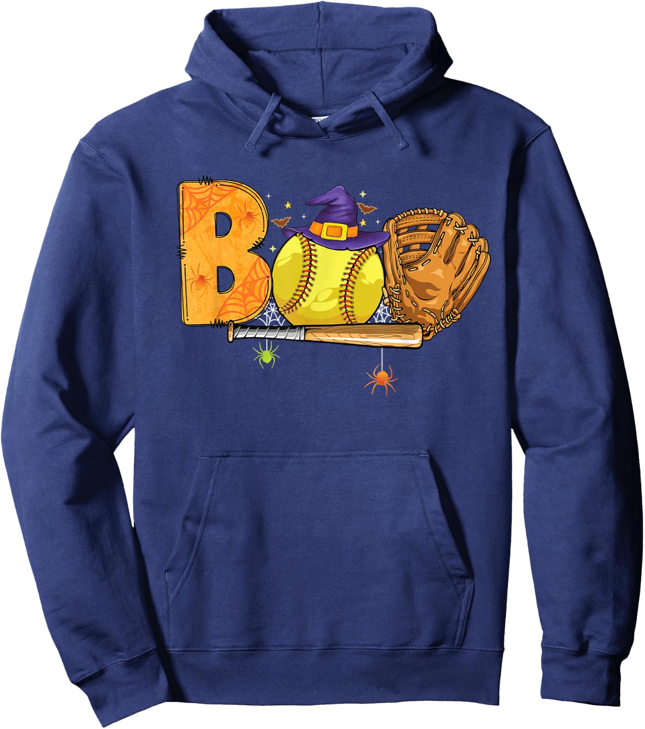 Boo softball Player Catcher Pitcher funny Halloween costume Hoodie - Hoodie | Navy