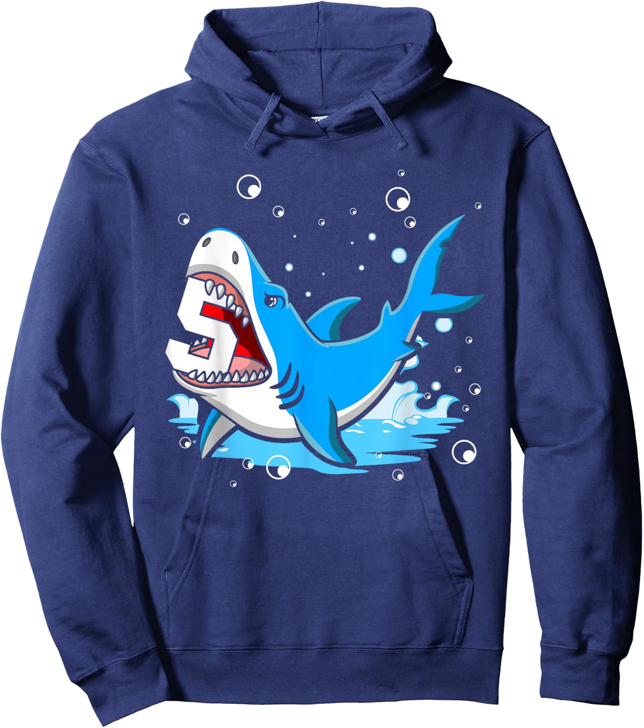 Kids Shark 5th Birthday Boys Funny Shark 5 yrs Old Birthday Hoodie - Hoodie | Navy