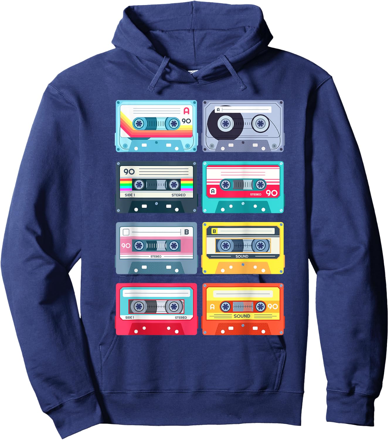 80s 90s Vintage Graphic Novelty & Cool Designs Hoodie - Hoodie | Navy