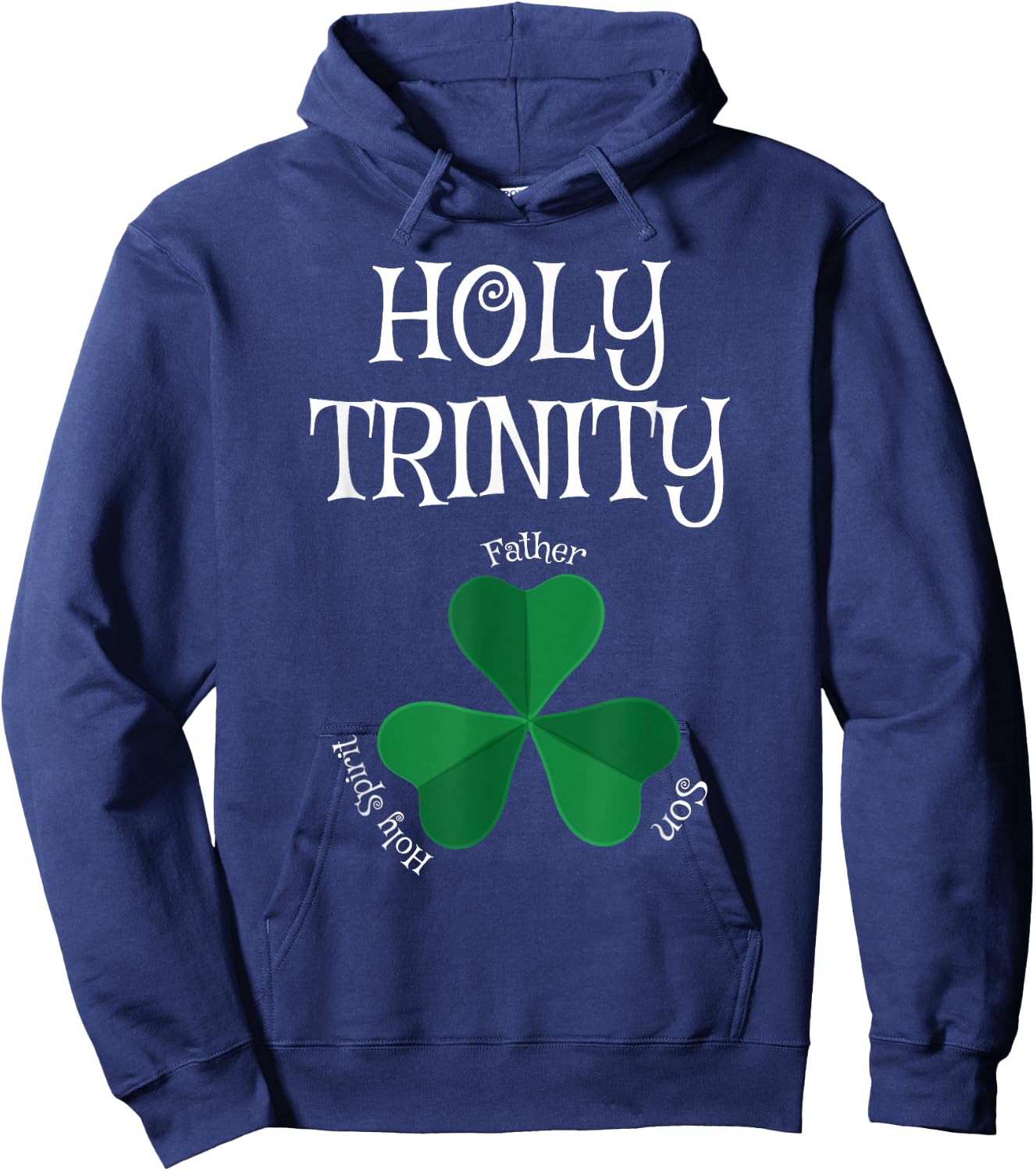 Christian St Patricks Day - Shamrock Holy Trinity Hoodie - Hoodie | Navy