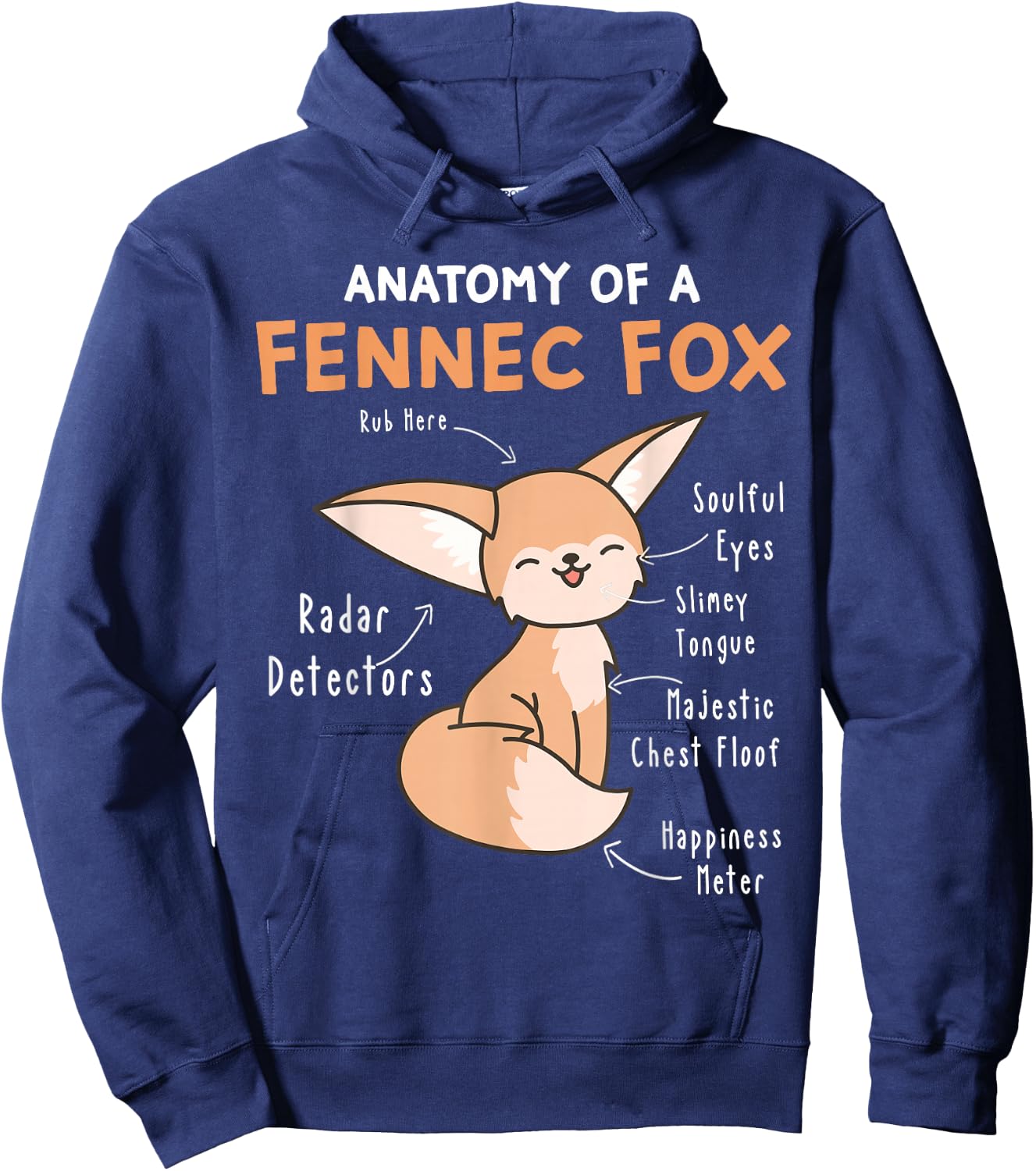 Anatomy Of A Fennec Fox Cute Fennec Fox Lover Gift Hoodie - Hoodie | Navy