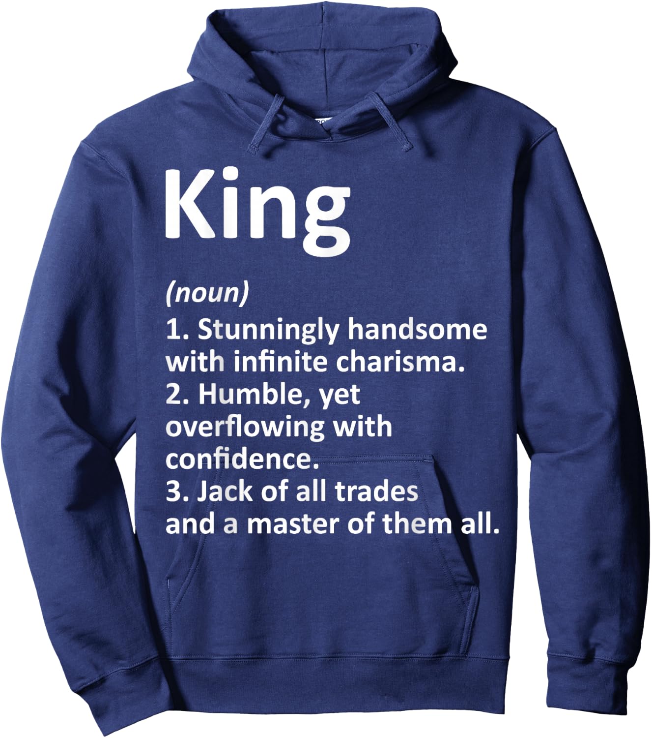 King Definition Personalized Name Funny Birthday Gift Hoodie - Hoodie | Navy