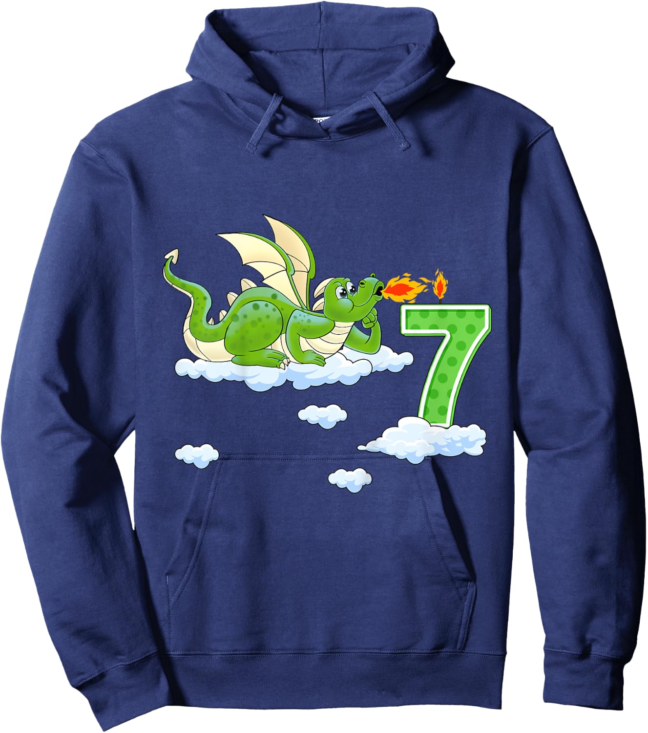 Kids Dragon 7 Year Old Birthday Outfit Boy Knight 7th Birthday Hoodie - Hoodie | Navy
